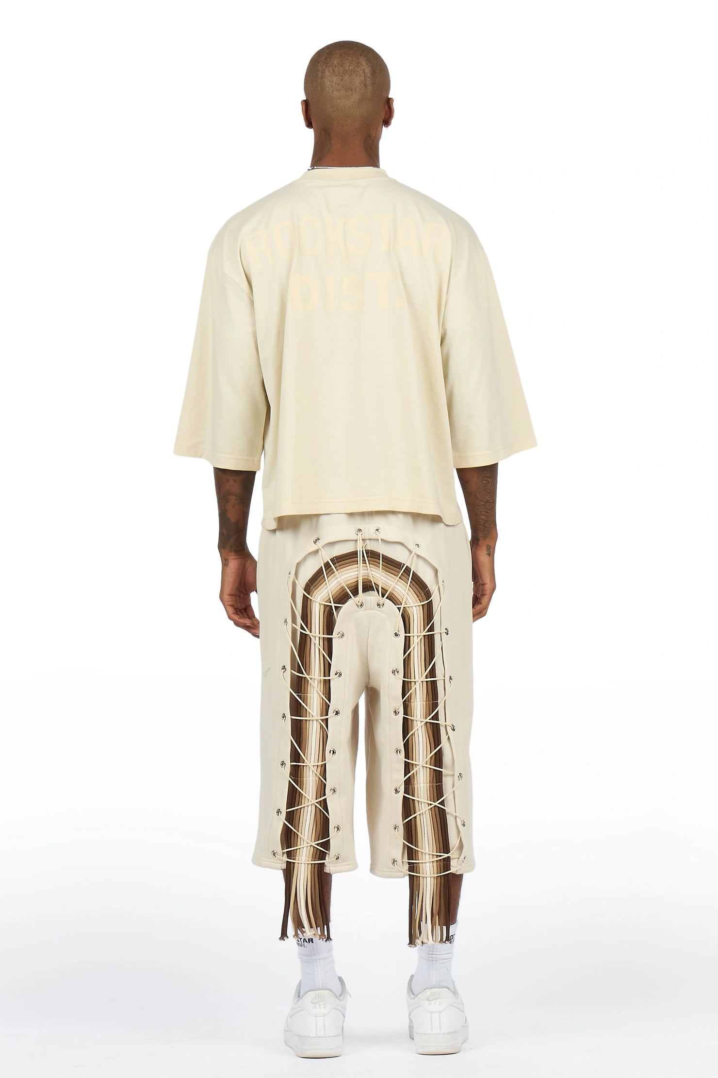 Jolan Beige T-Shirt/Jort Set