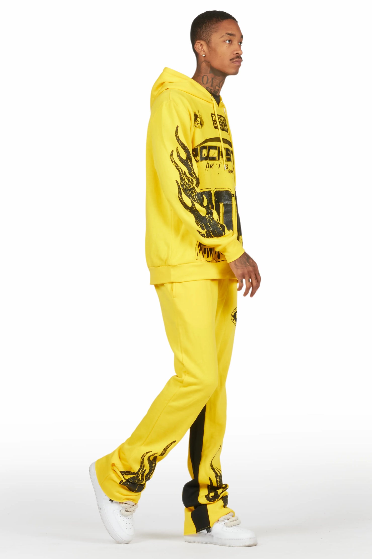 Amos Yellow Hoodie/Baggy Track Pant Set