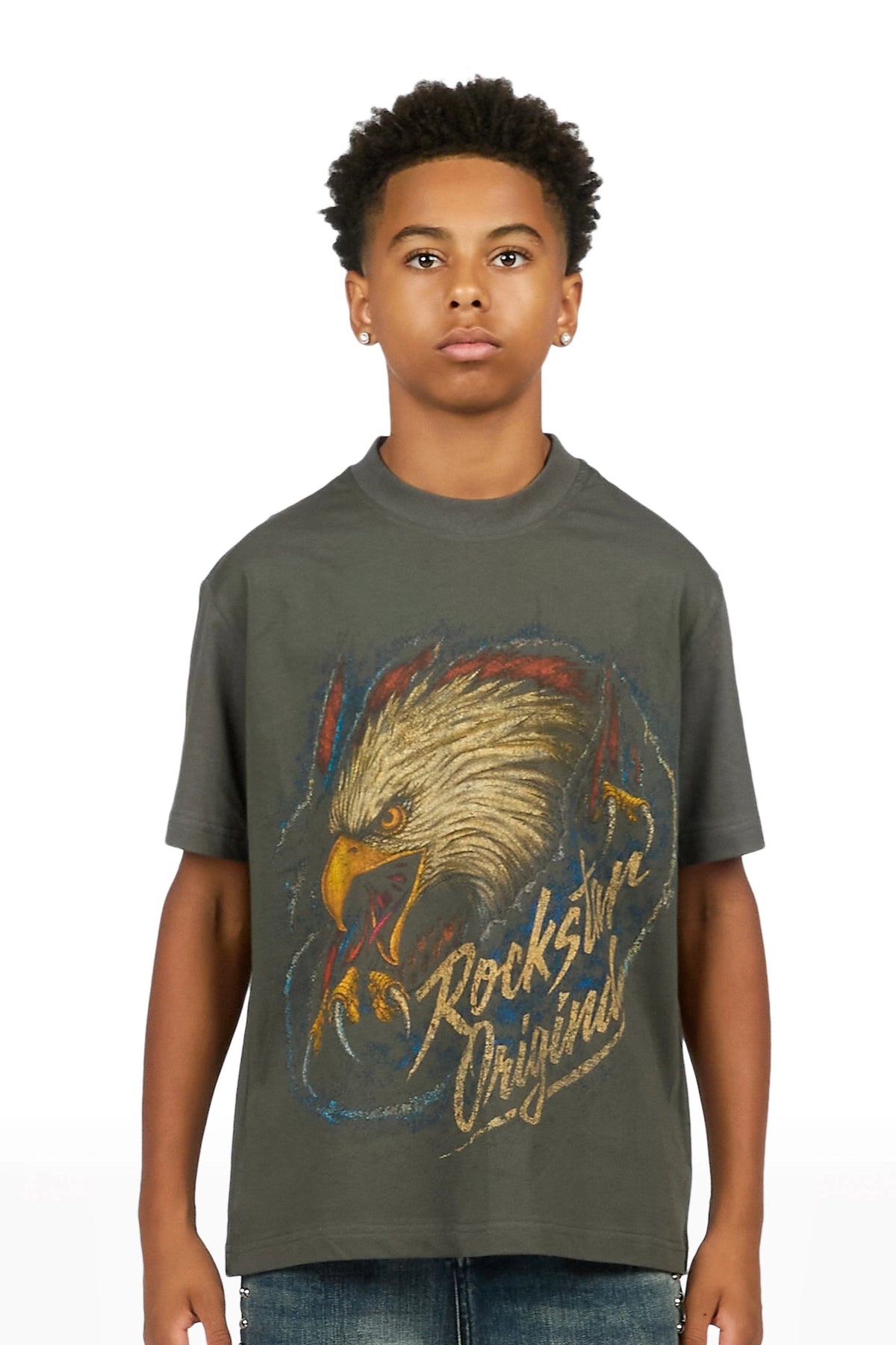 Boys Kartal Charcoal Graphic T-Shirt