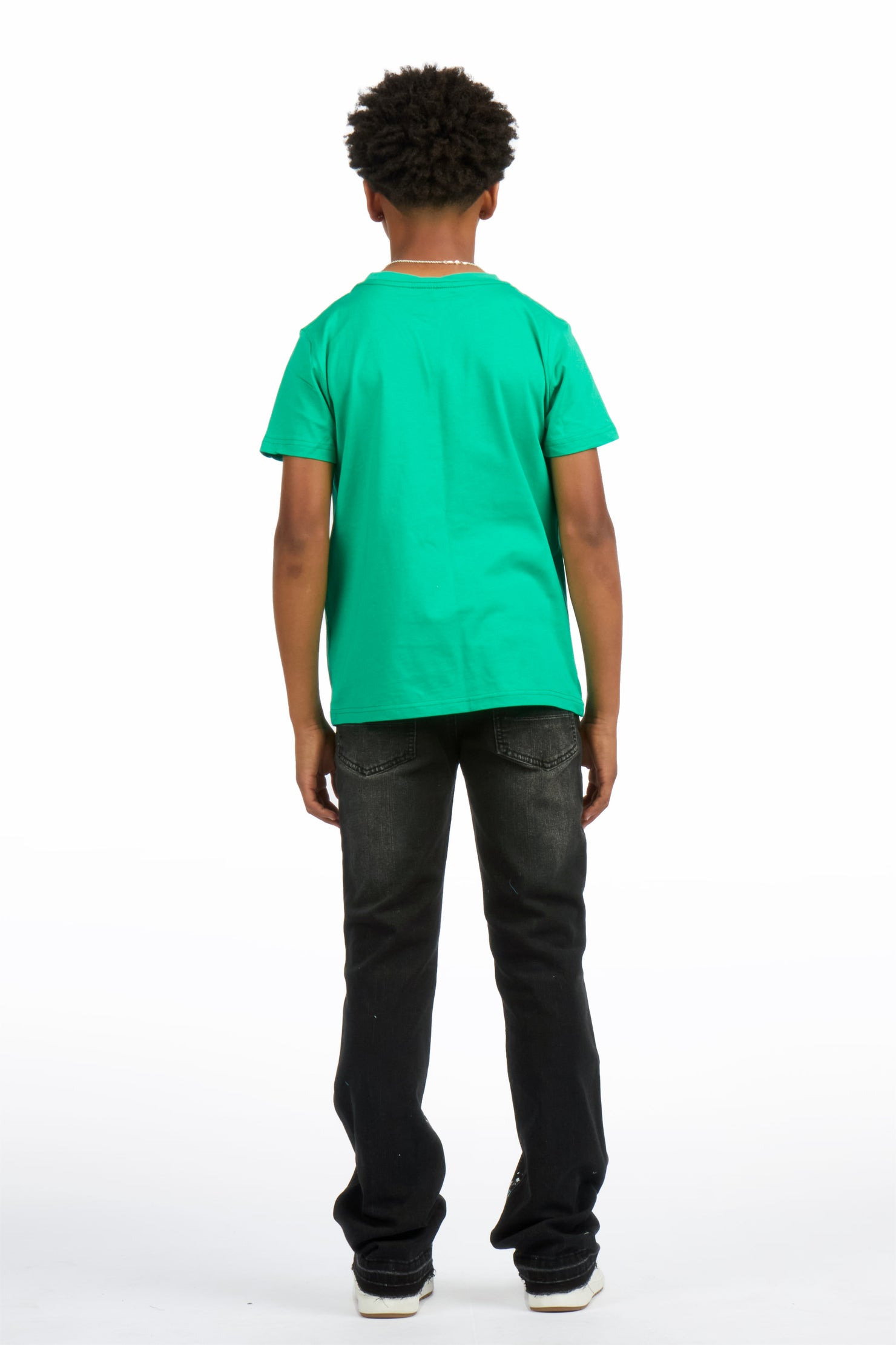 Boys Troy Black/Multi Stacked Painter Jean