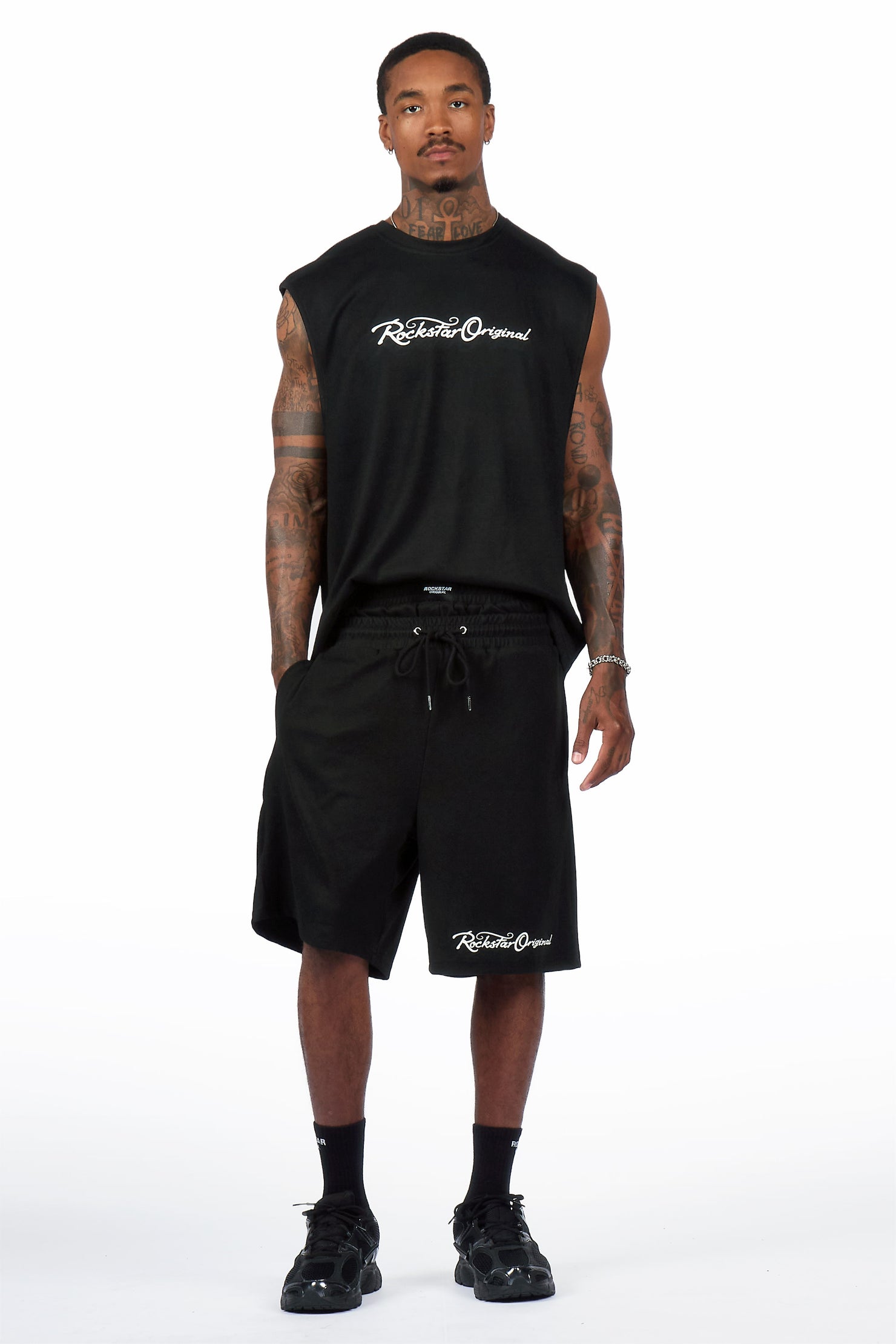 Levinson Black Muscle Tee/Short Set