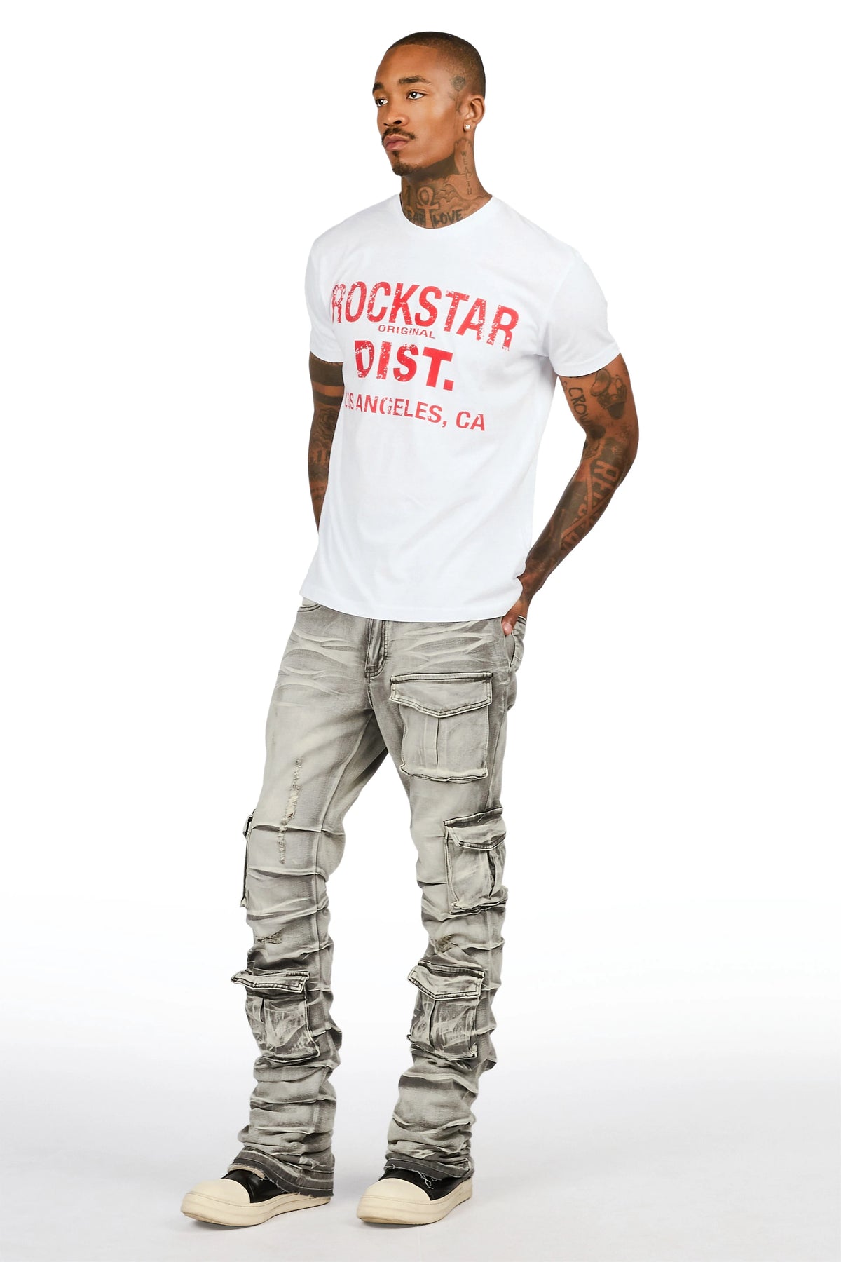 Gentry Light Grey Stacked Jean