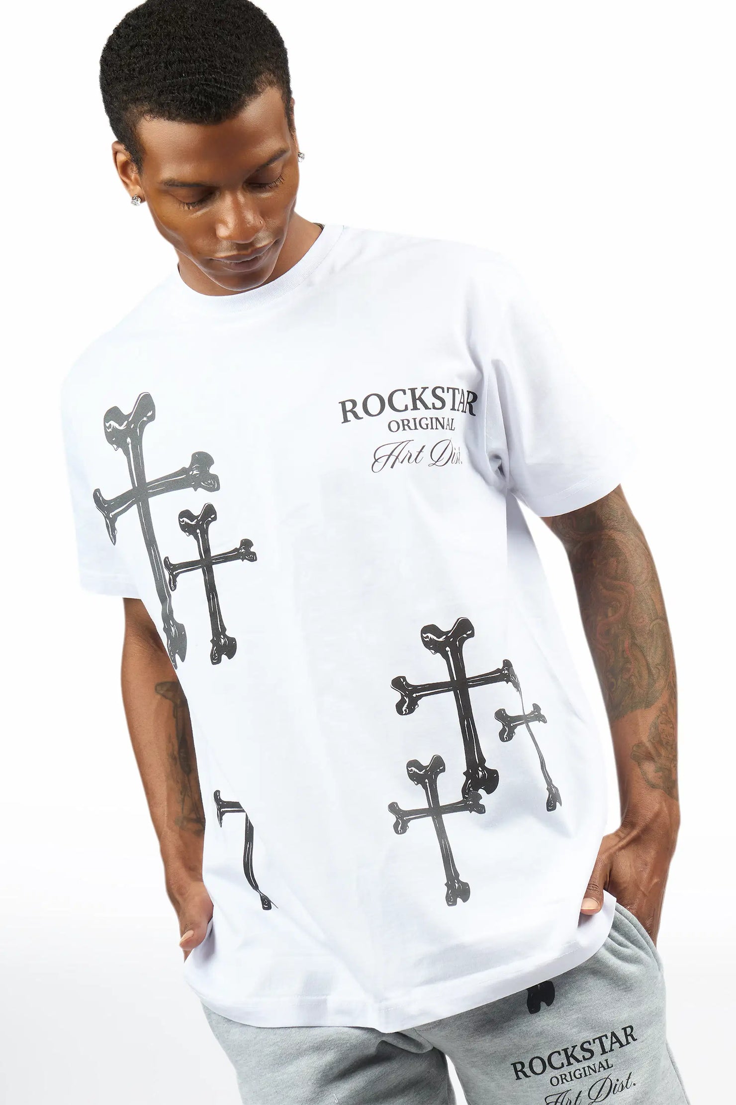 Olivier 2.0 Heather Grey T-Shirt/Stacked Flare Track Set