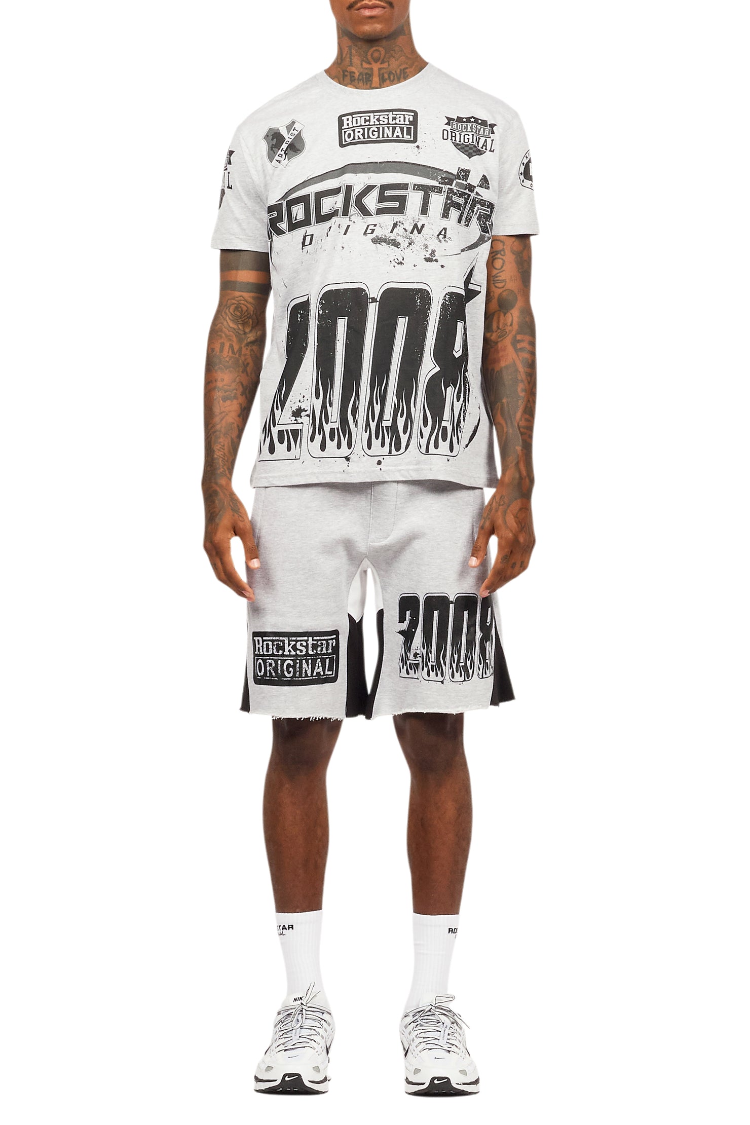 Amos Heather Grey T-Shirt/Short Set