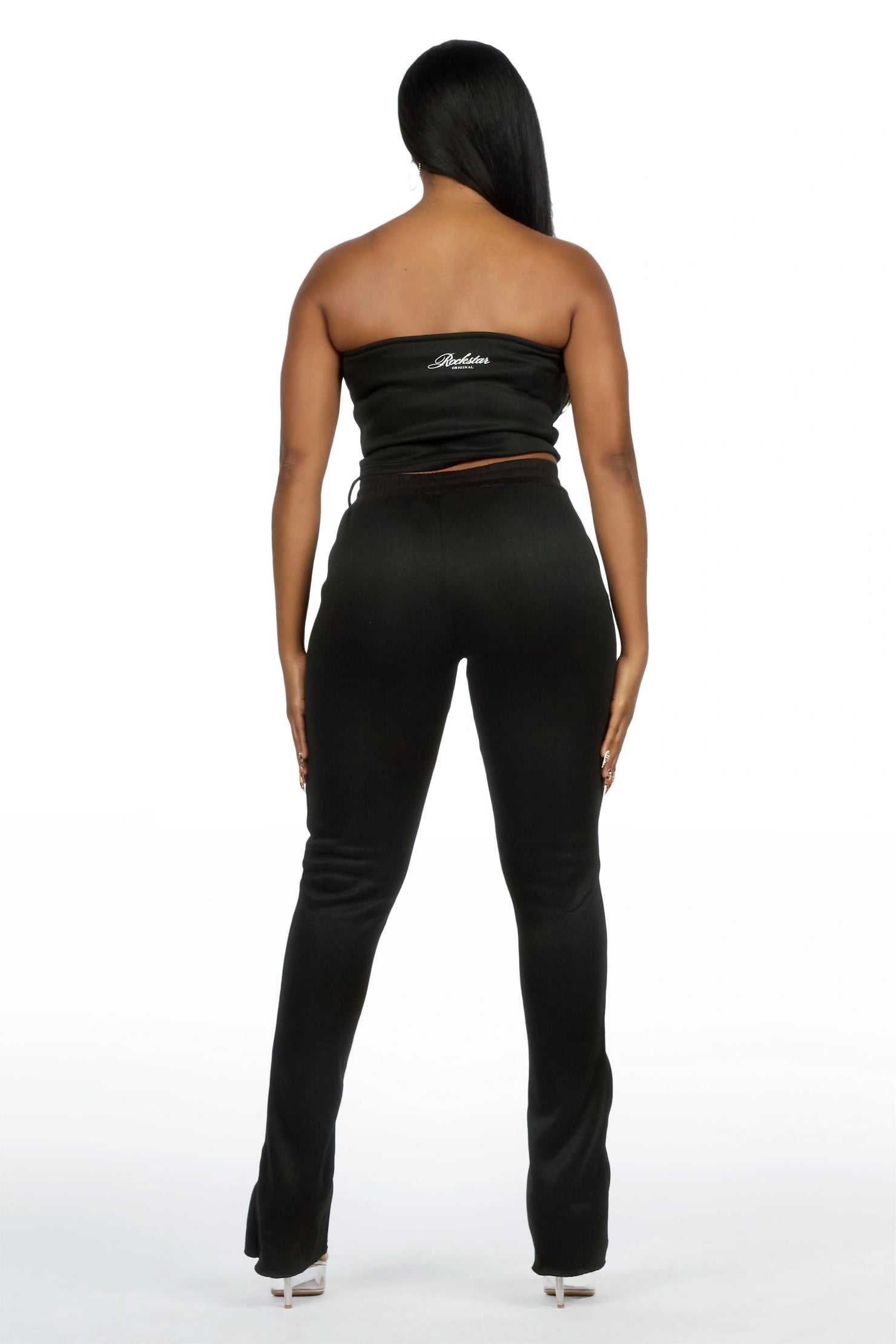 KaeMyna Black Lace Up Tube Stacked Track Set