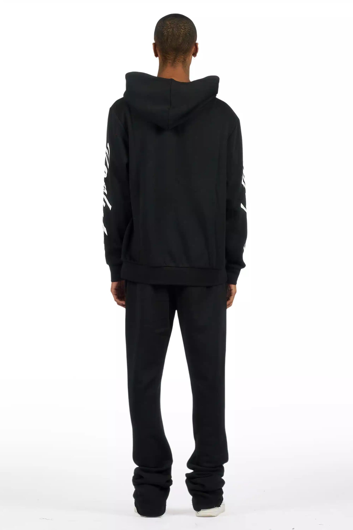 Blazon Black Hoodie/Stacked Pant Track Set
