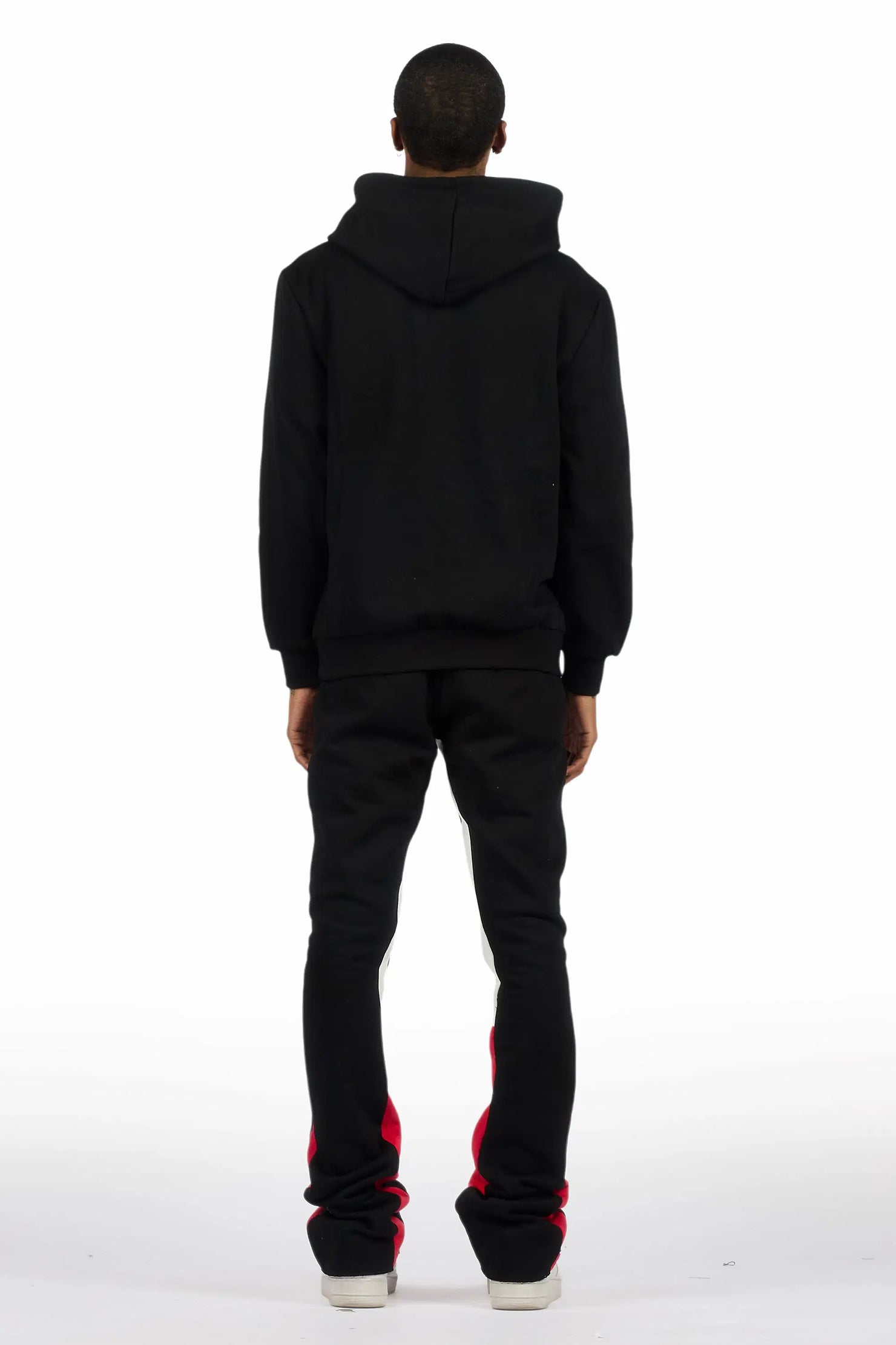 Scottie Black/Red Paint Splatter Hoodie/Stacked Flare Pant Set