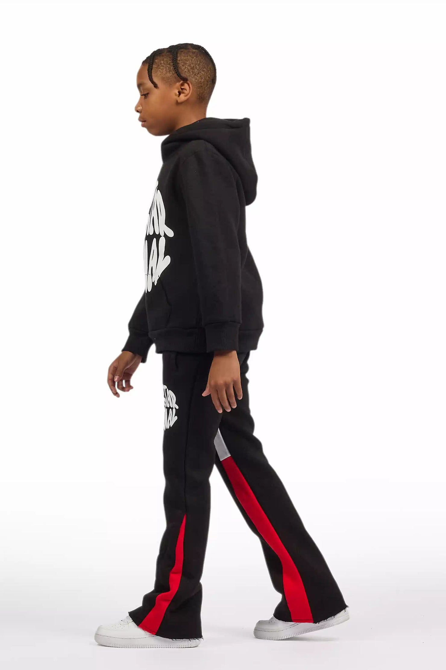 Boys Thierry Black/Red Stacked Flare Track Set