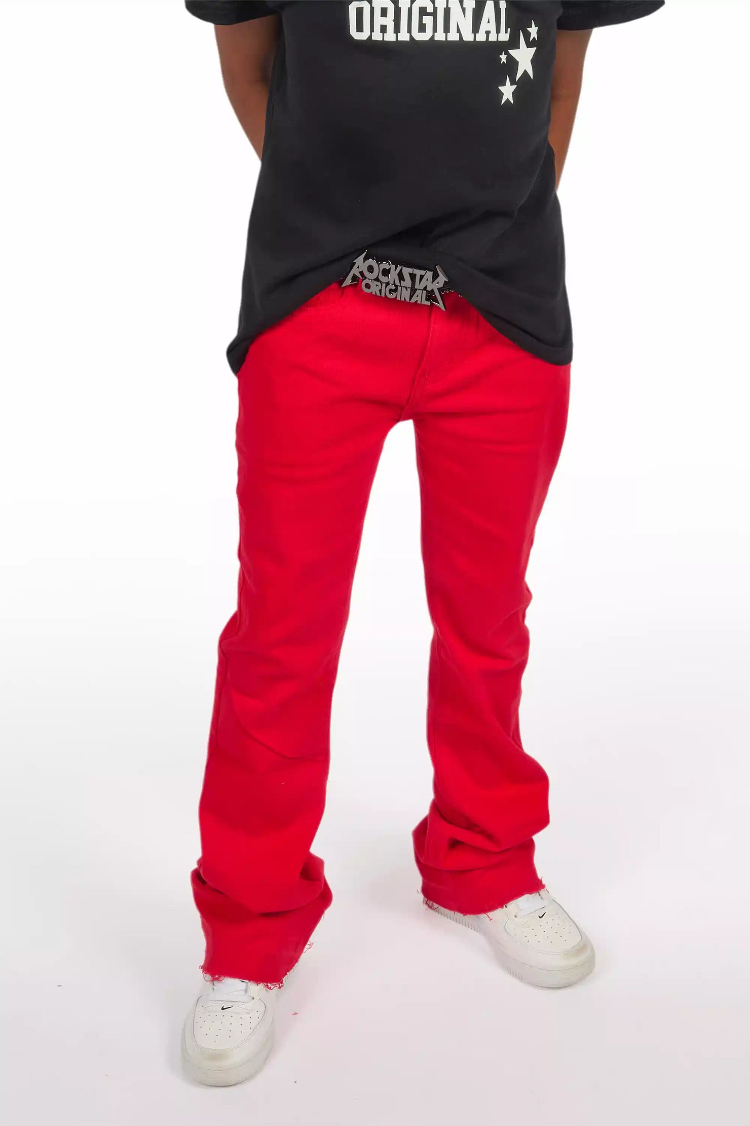 Boys Dag Red Stacked Flare Jean