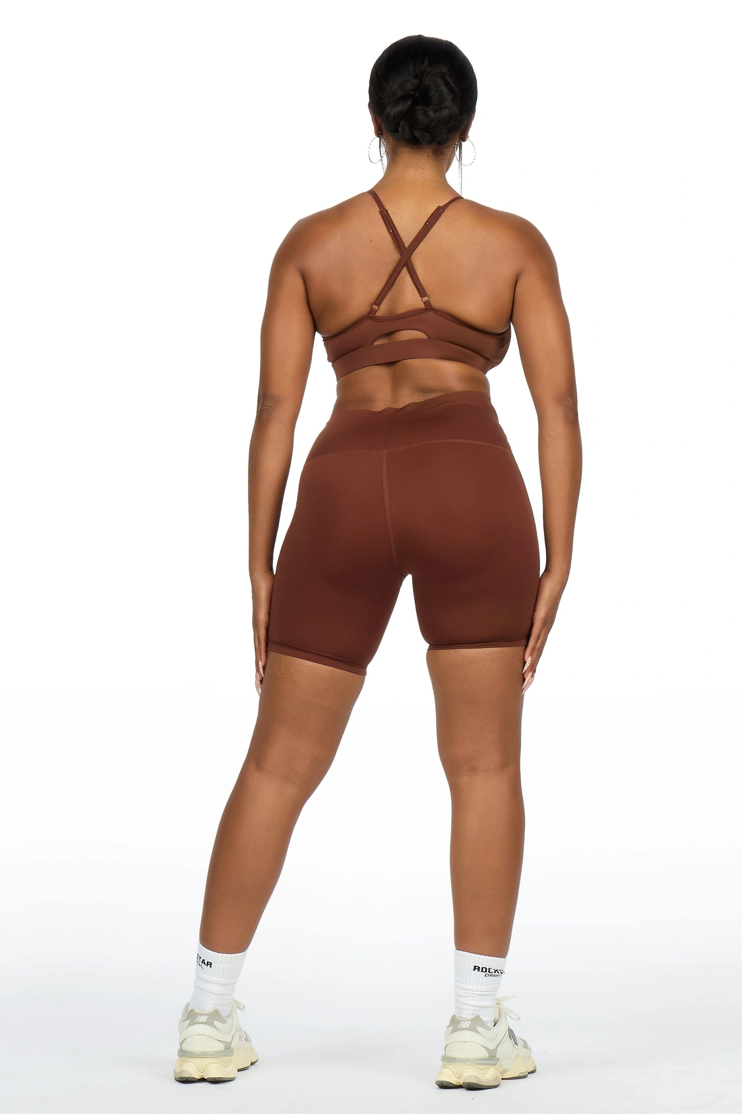 Aliccia Brown Tank Active Bike Short Set
