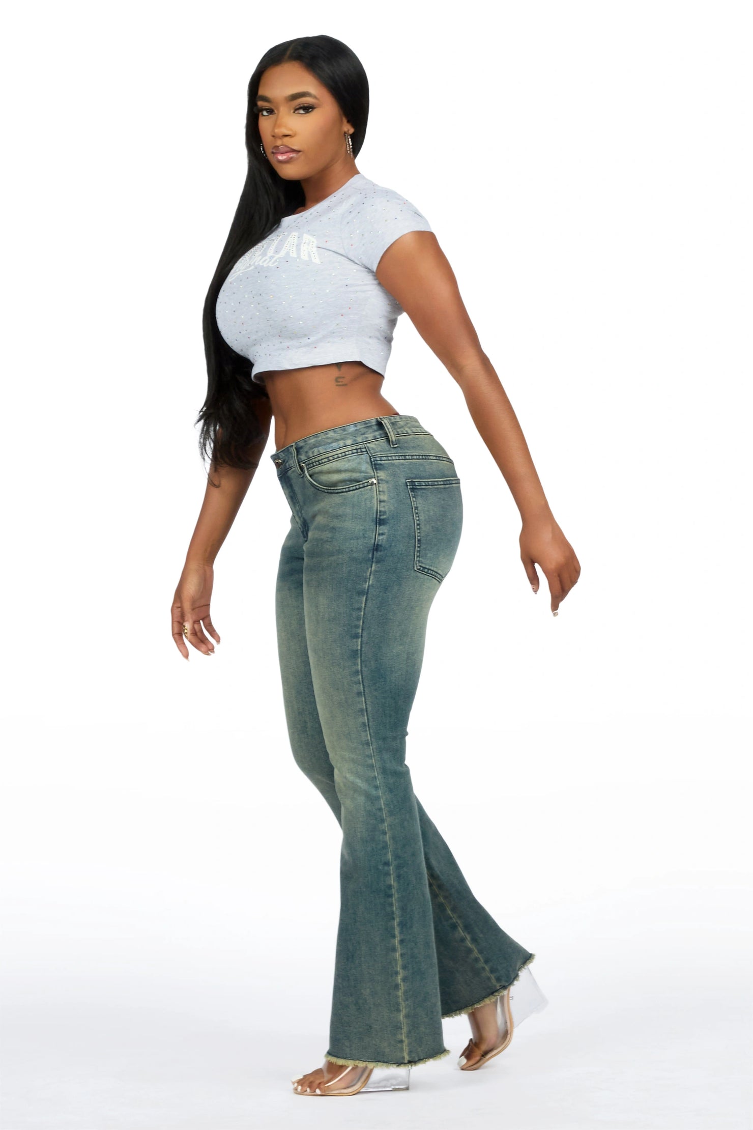Tiriea Tint Wash Low Rise Stretch Bootcut Jean
