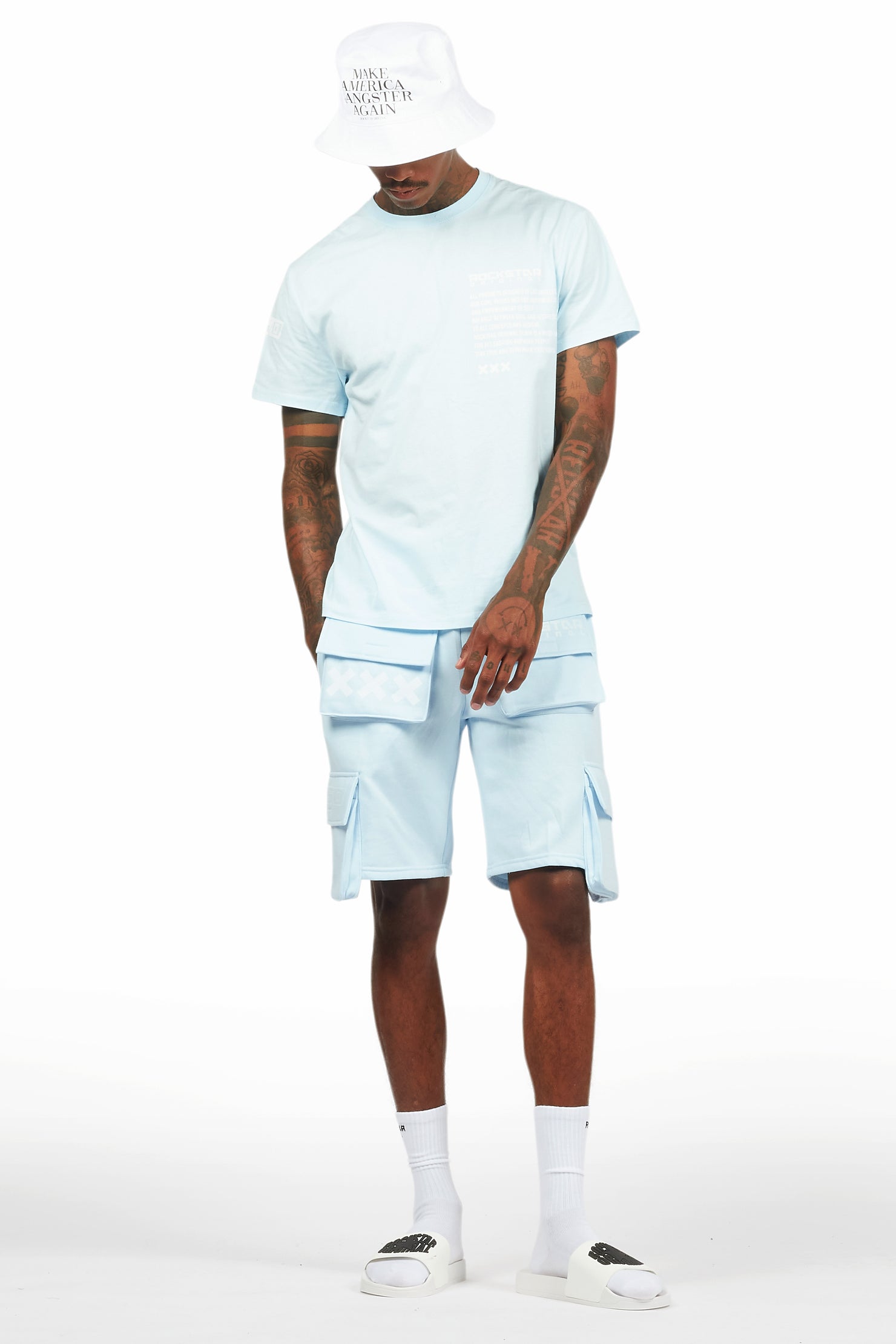 Jash Baby Blue/White Short Set