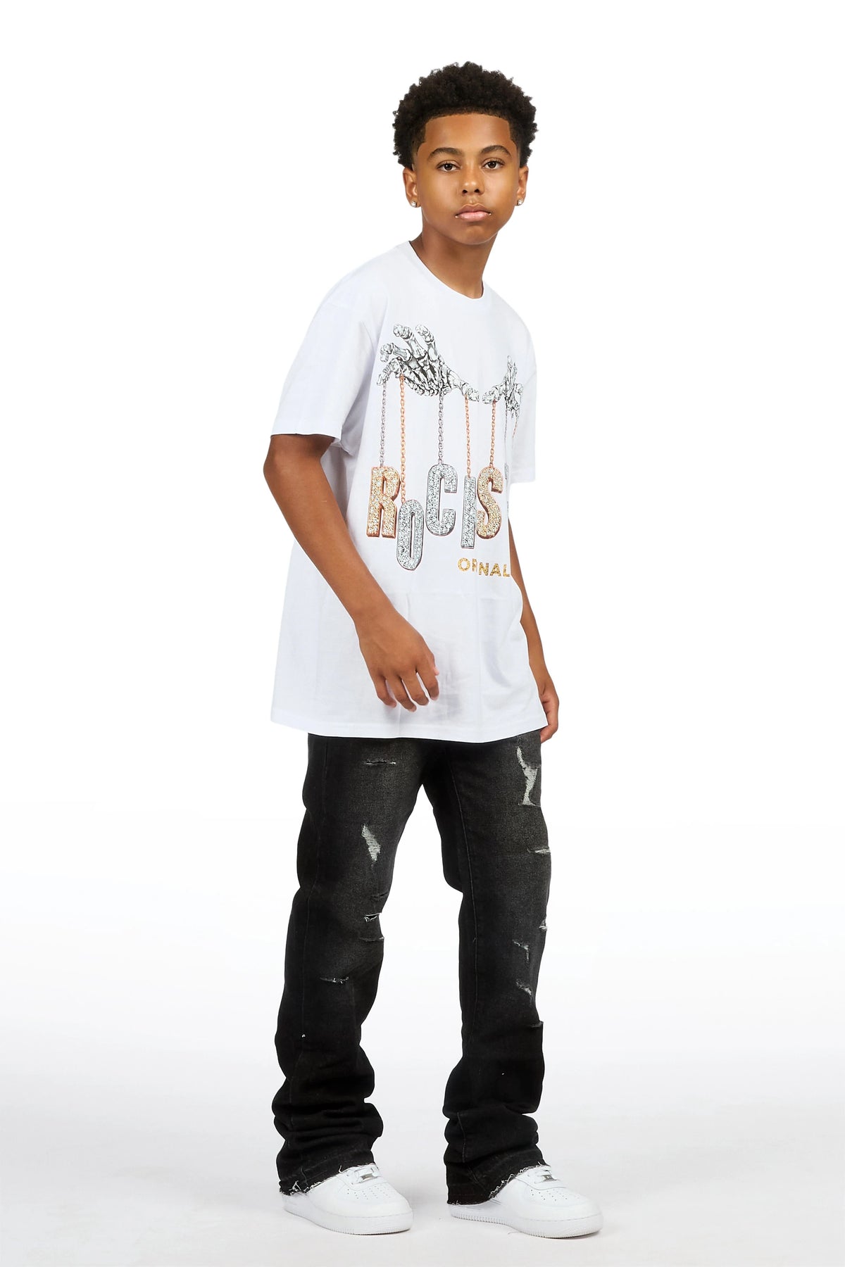 Boys Stellan Black 2.0 Stacked Flare Jean