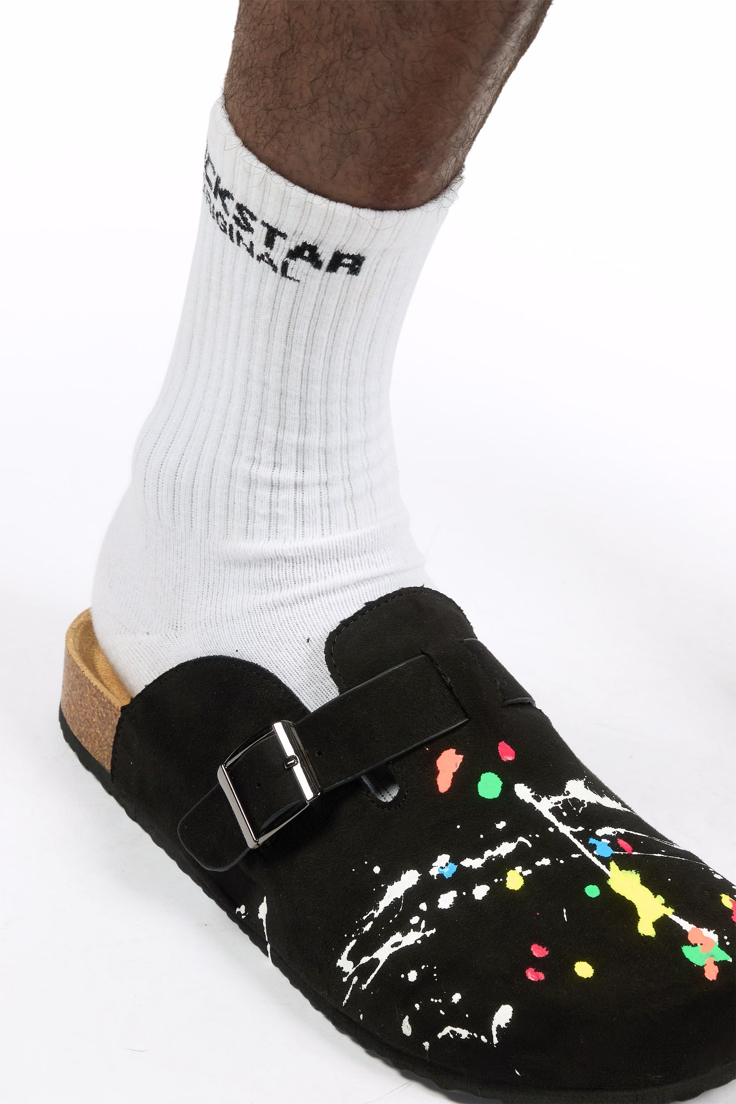 Mens Art Dist Black Suede Mule