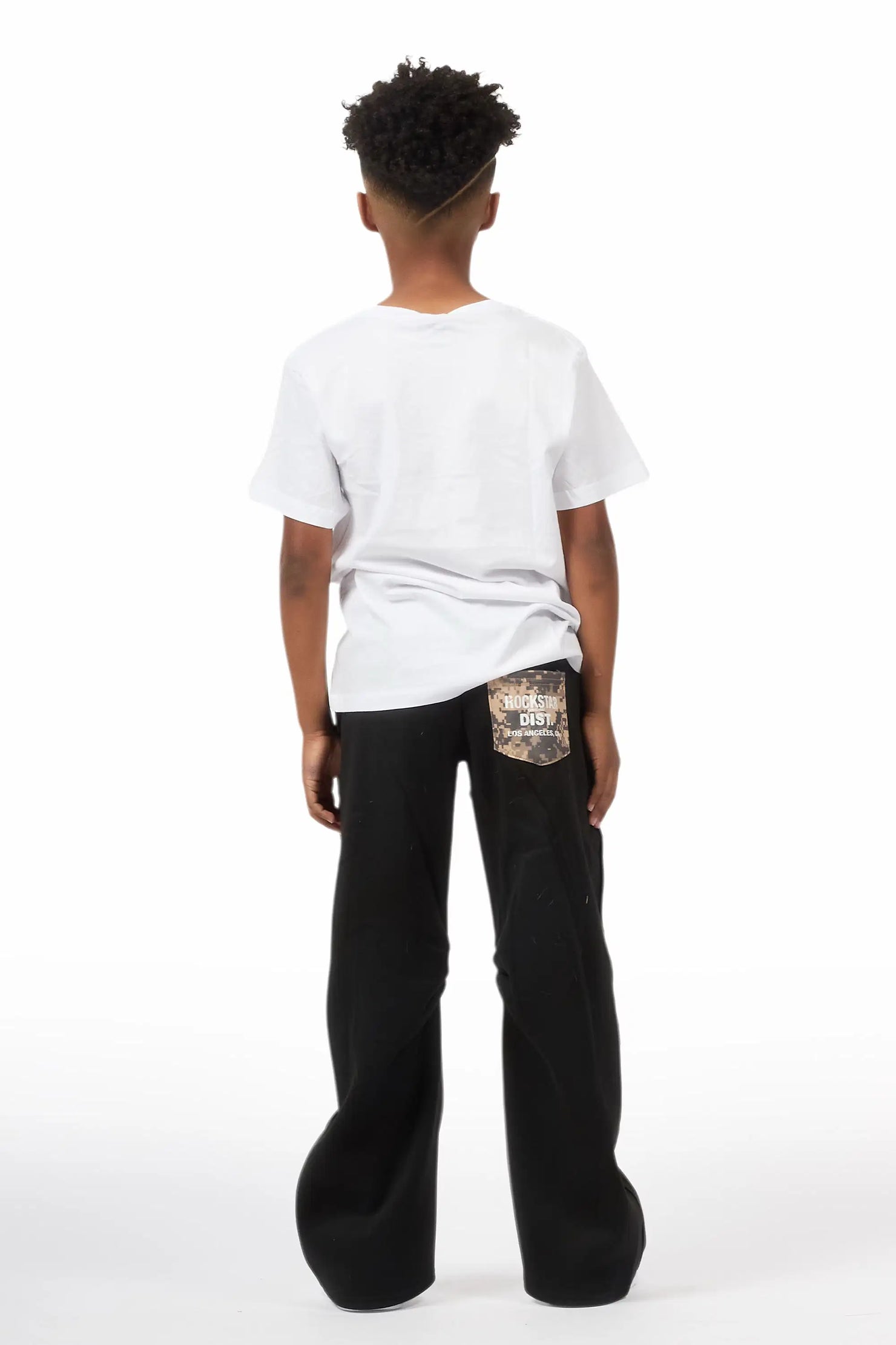 Boys Canaan Black Double Waisted Baggy Track Pant