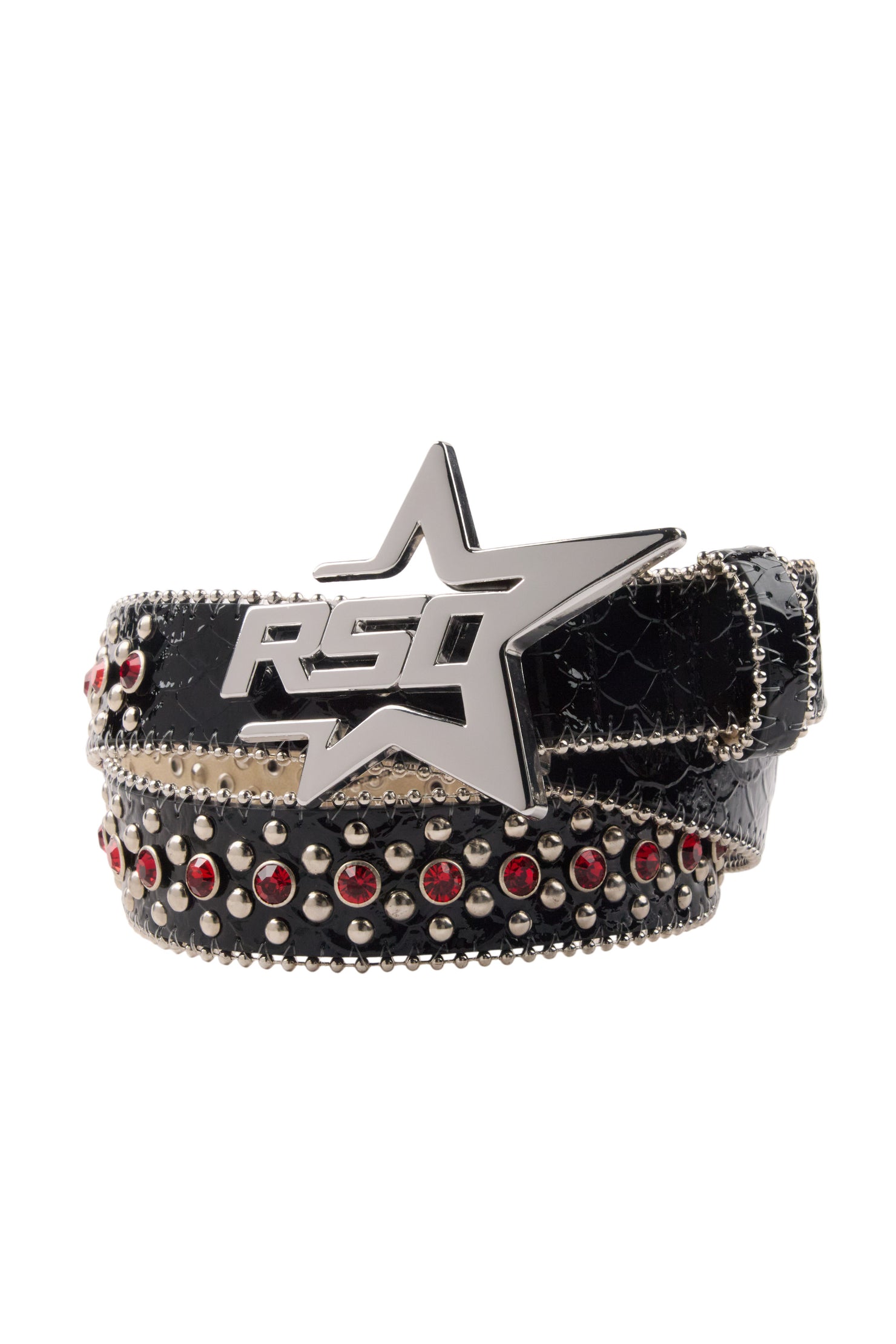 Oakland Red Rhinestones Rockstar Logo Belt