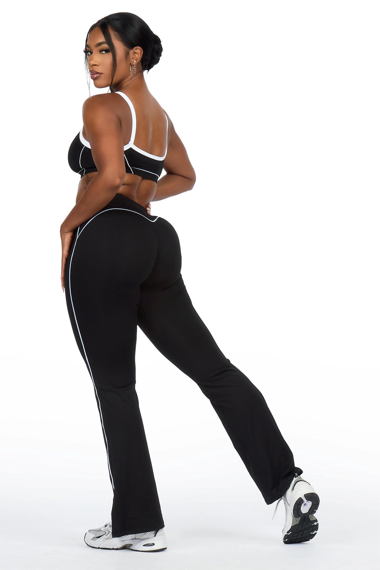 Keilana Black Active Flare Pant Set