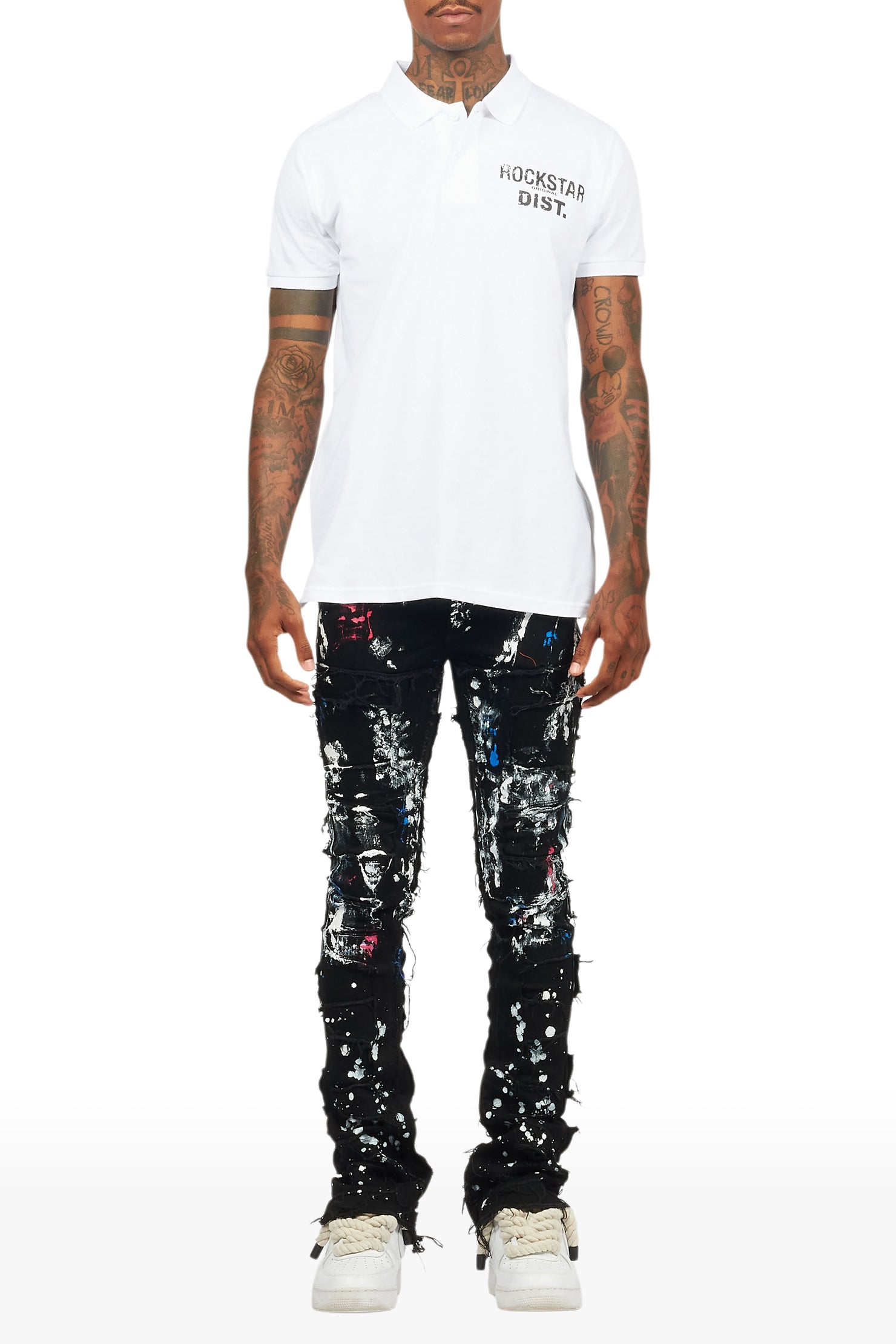 Dallin Black Painter Stacked Flare Jean