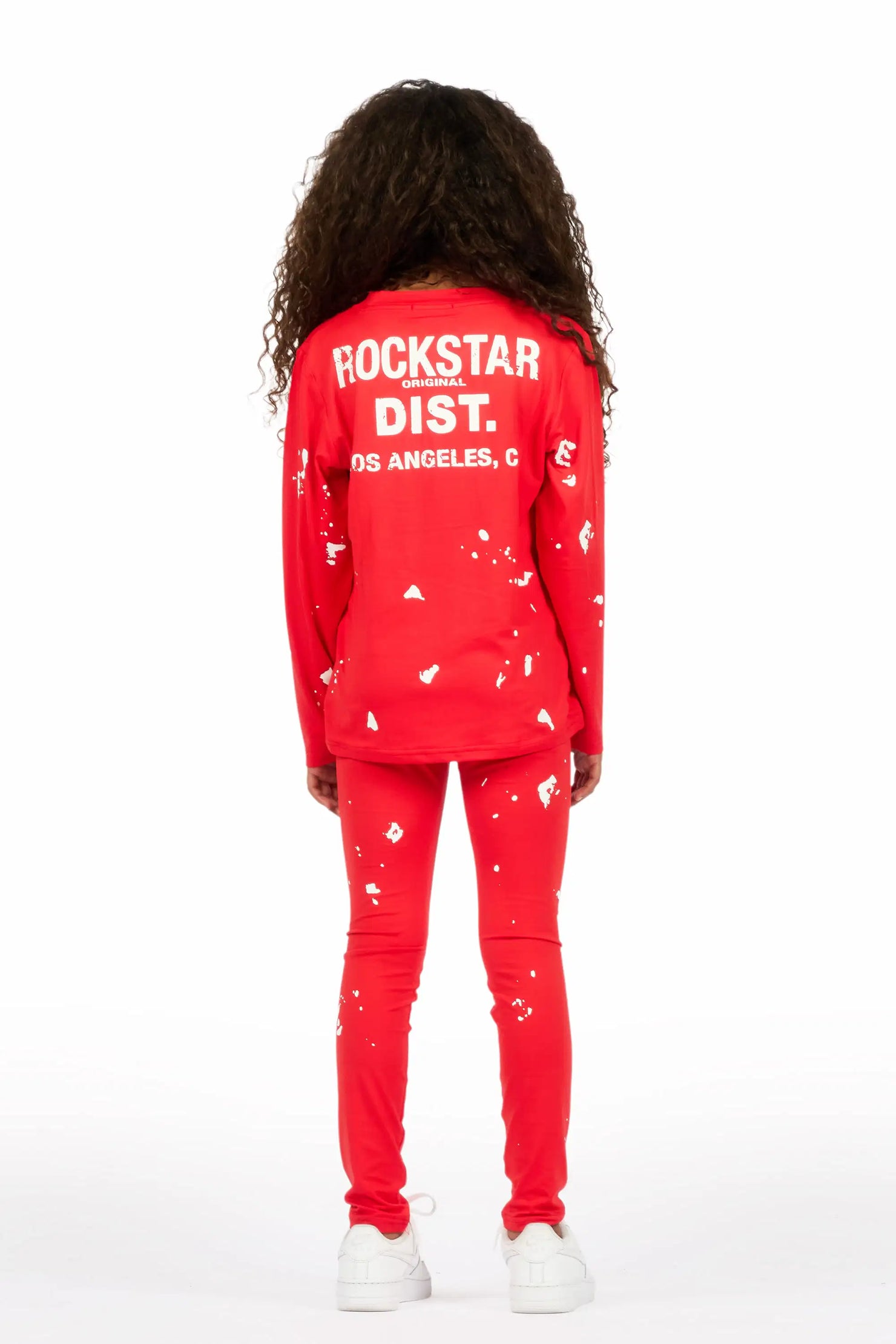 Girls Living For It Red Long Sleeve Lounge Set