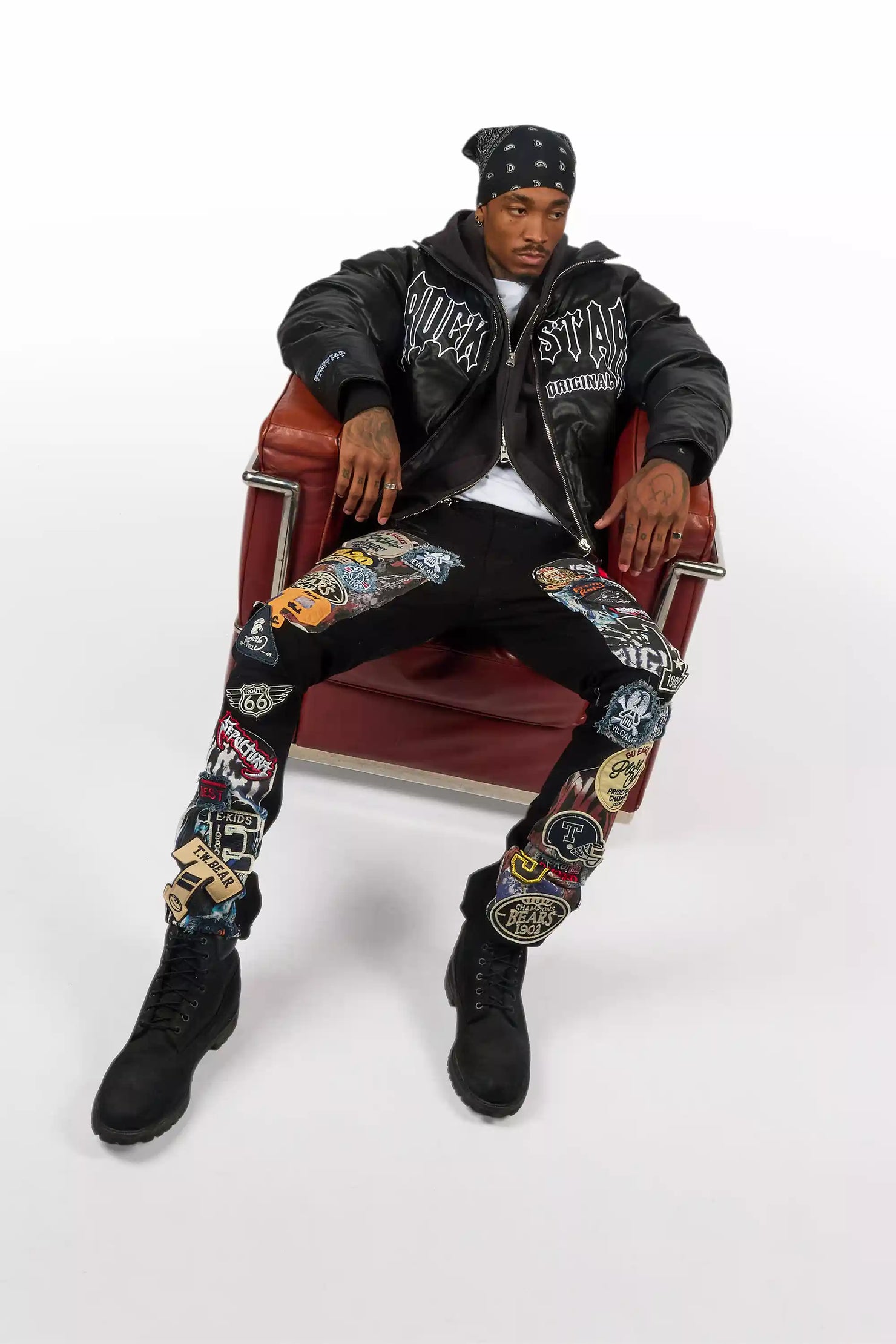 Espen Jet Black Stacked Flare Jean