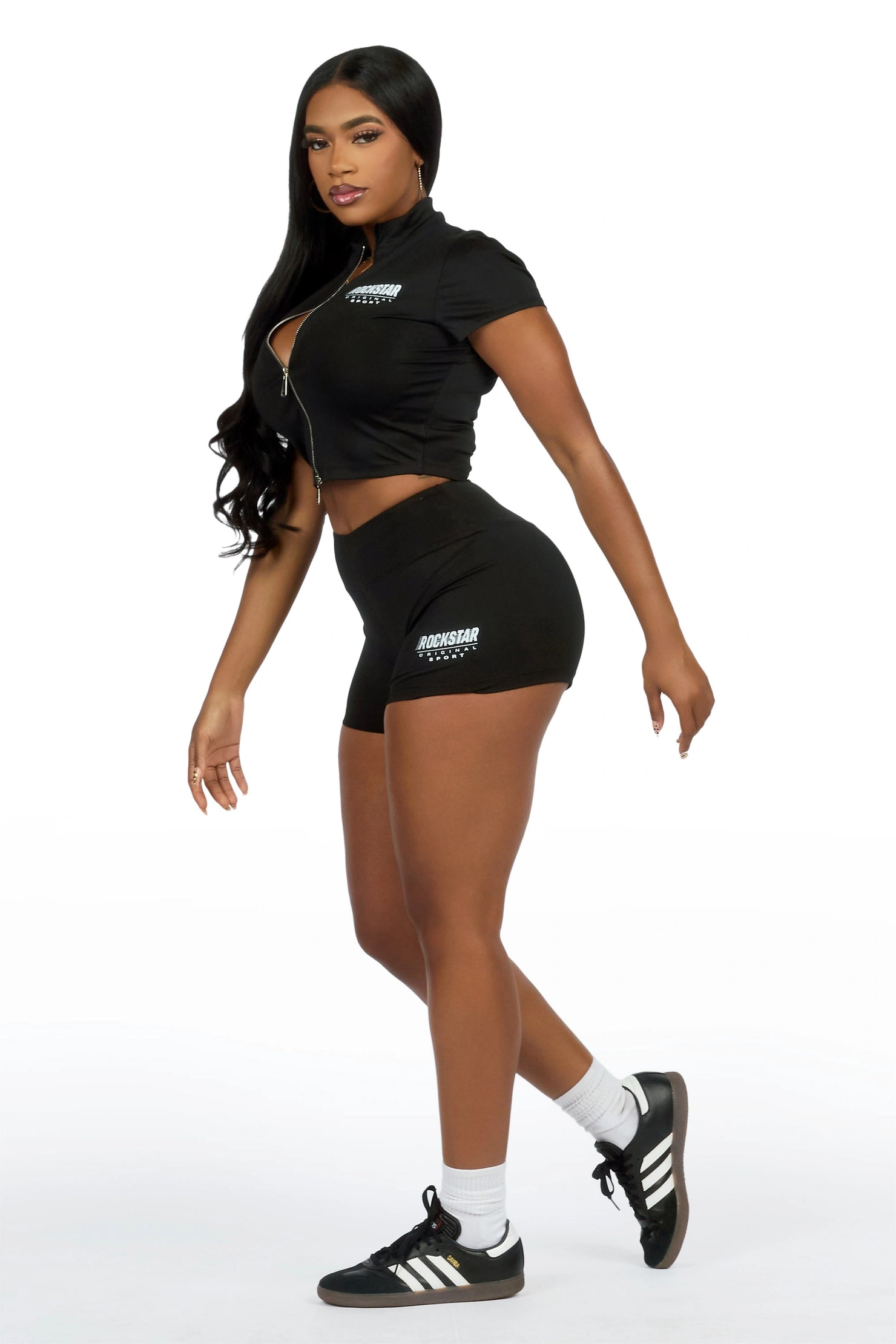 Keelana Black Active Short Set