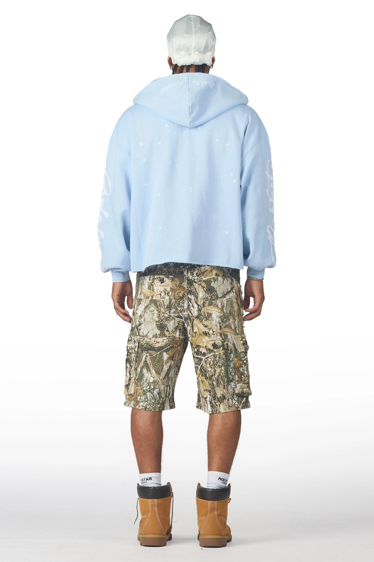 Sevyn Tree Camo Rhinestone Denim Short