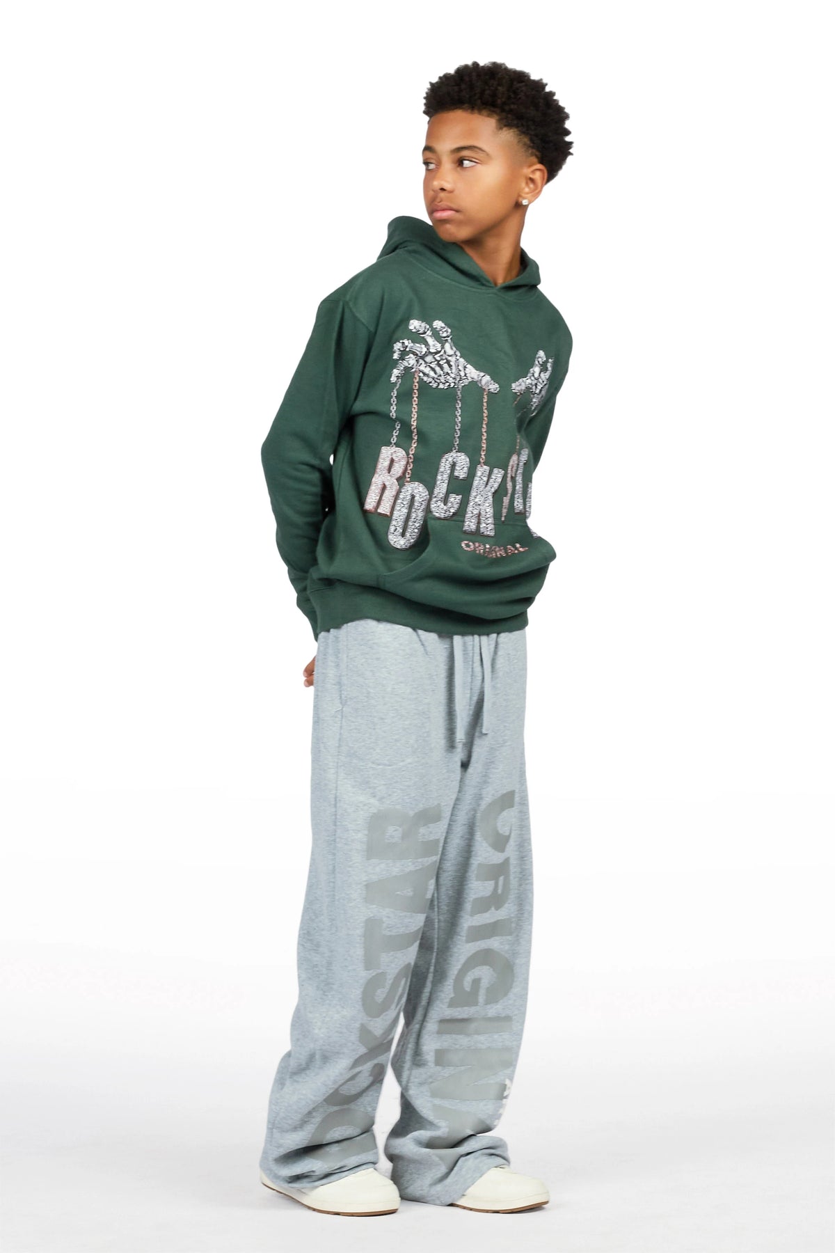 Boys Hazy Heather Grey Super Baggy Track Pant