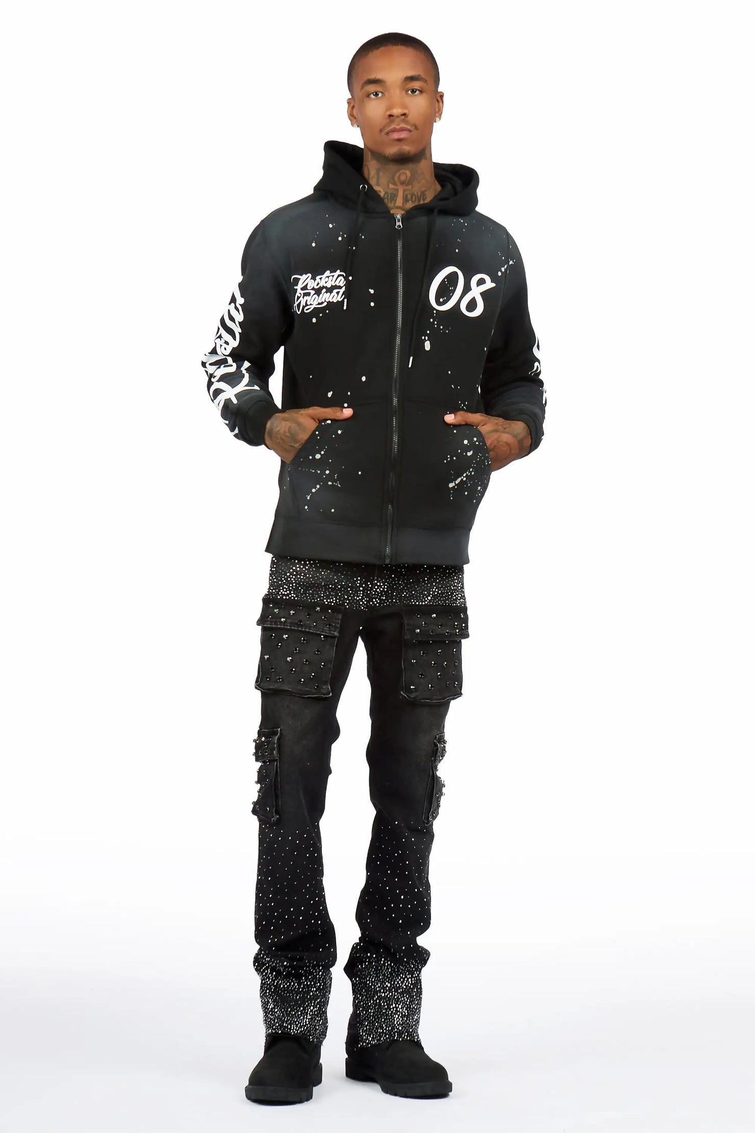 Hanif 2.0 Vintage Black Zip Up Hoodie