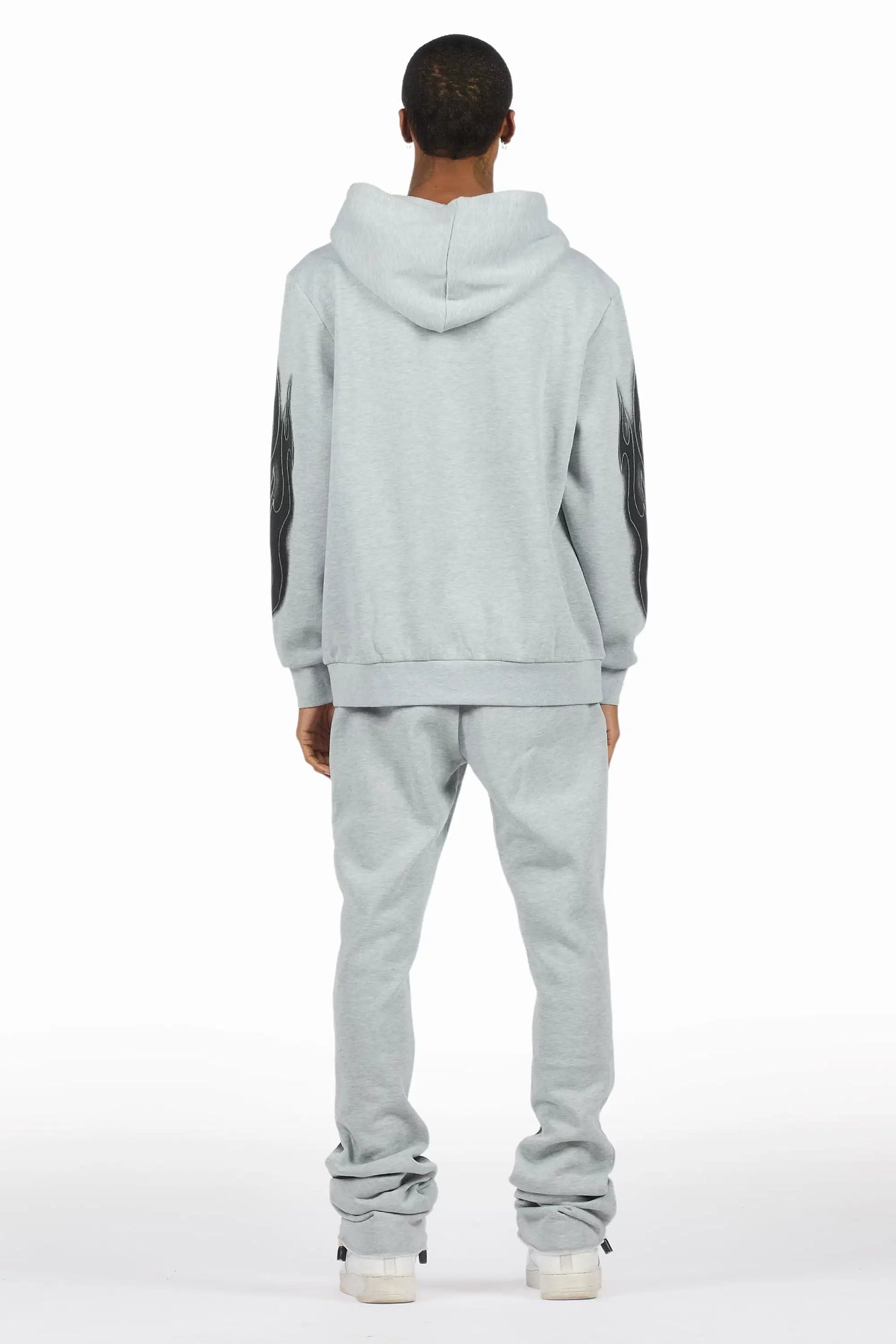 Nyro Heather Grey Hoodie/Stacked Pant Track Set