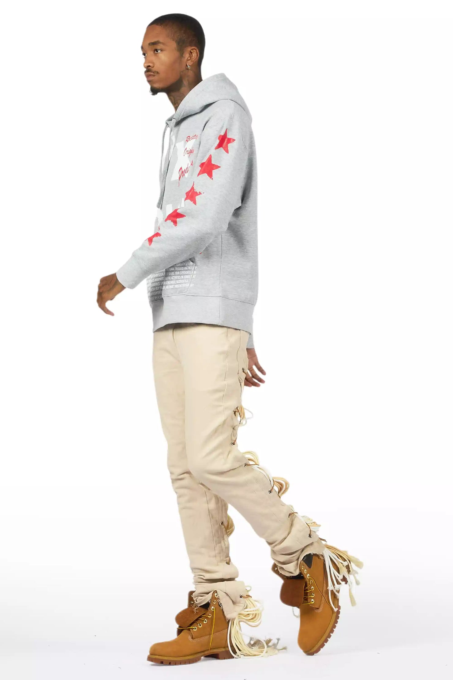 Otto Beige Stacked Flare Jean