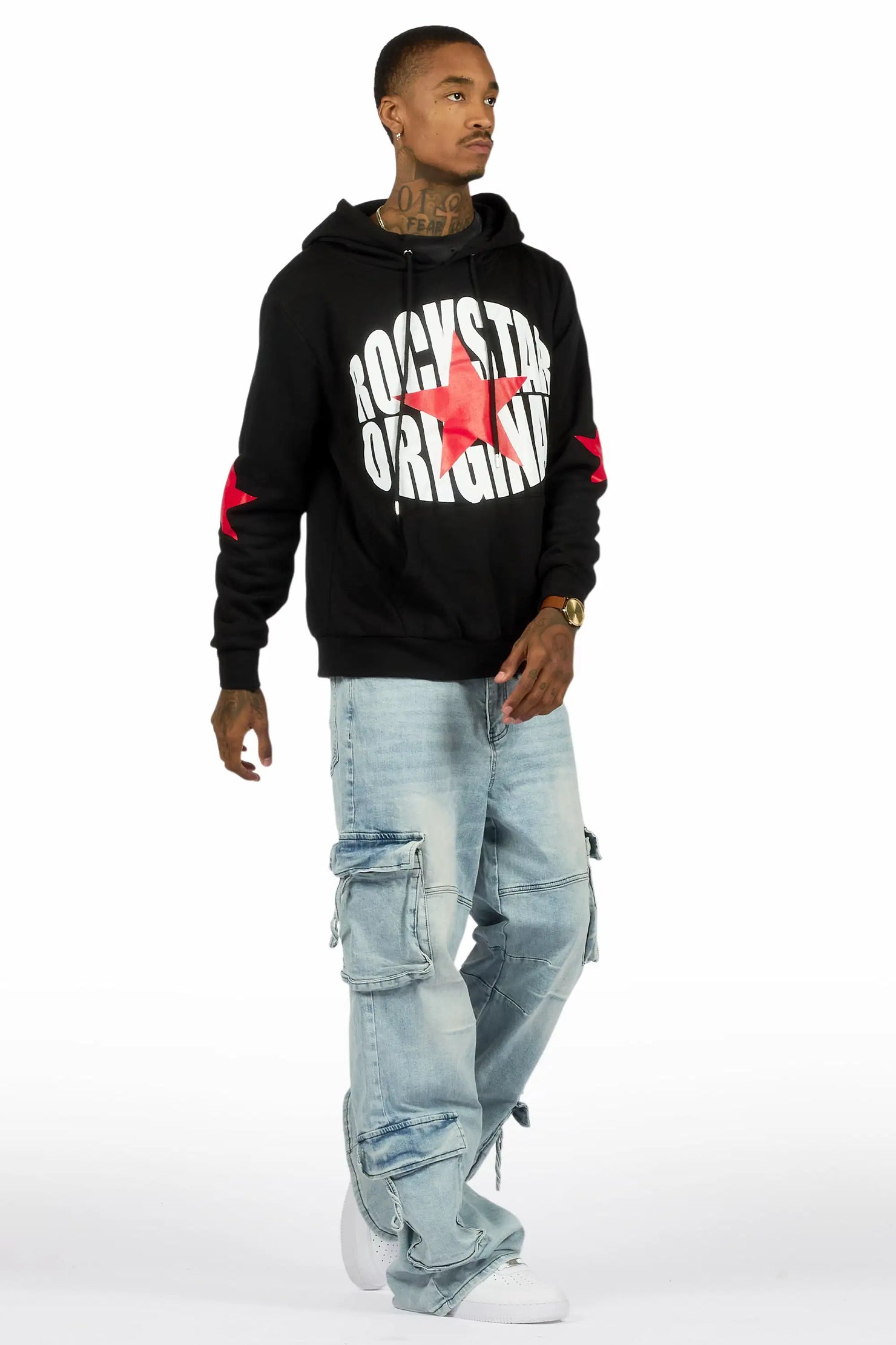 Tore Light Blue Baggy Cargo Jean