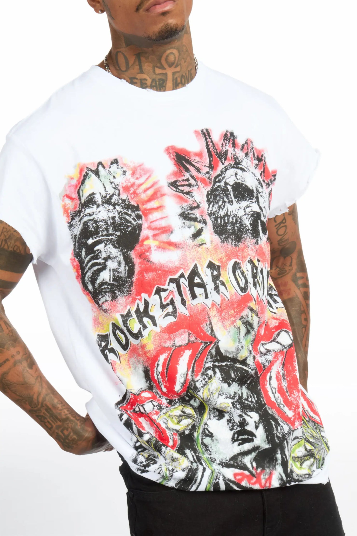 Falon White Cut off Tee