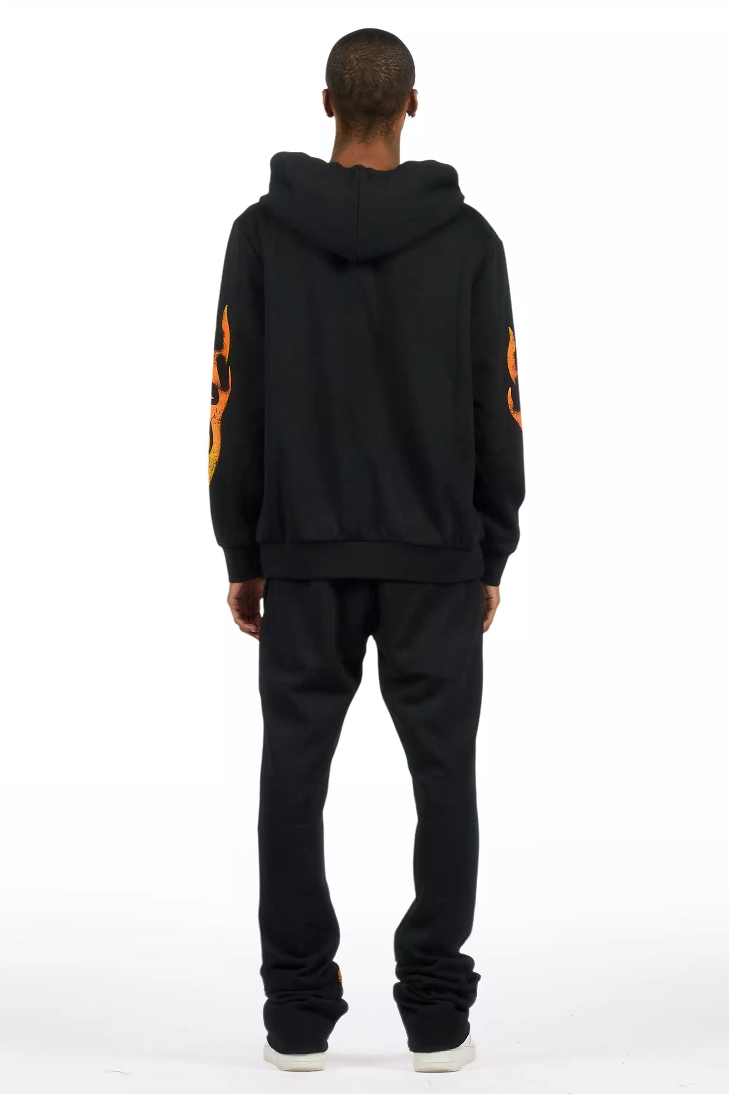 Zo Black Hoodie/Stacked Pant Track Set