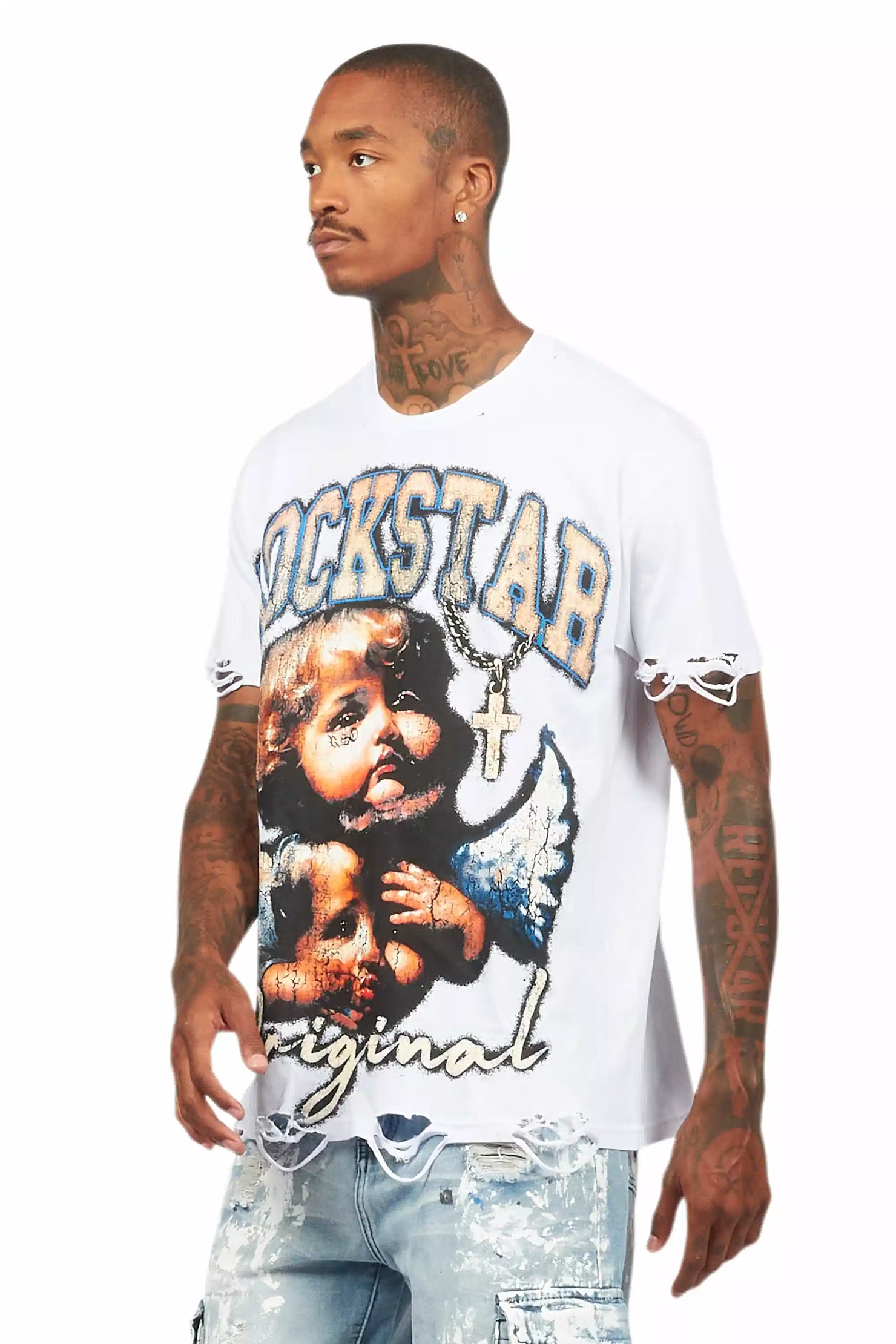 Deiter White Oversized Graphic T-Shirt