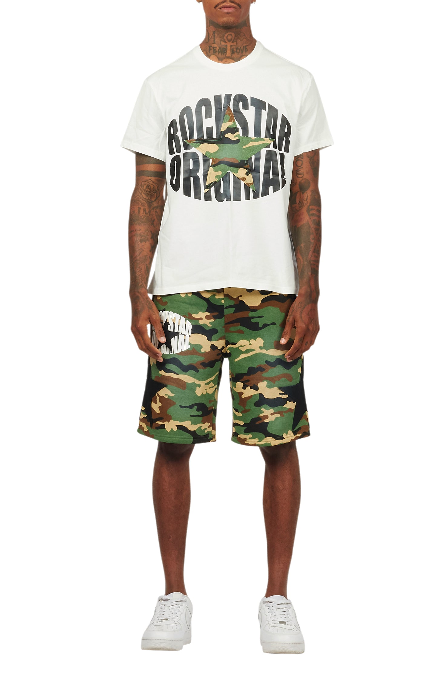 Sarge White/Camo T-Shirt/Short Set