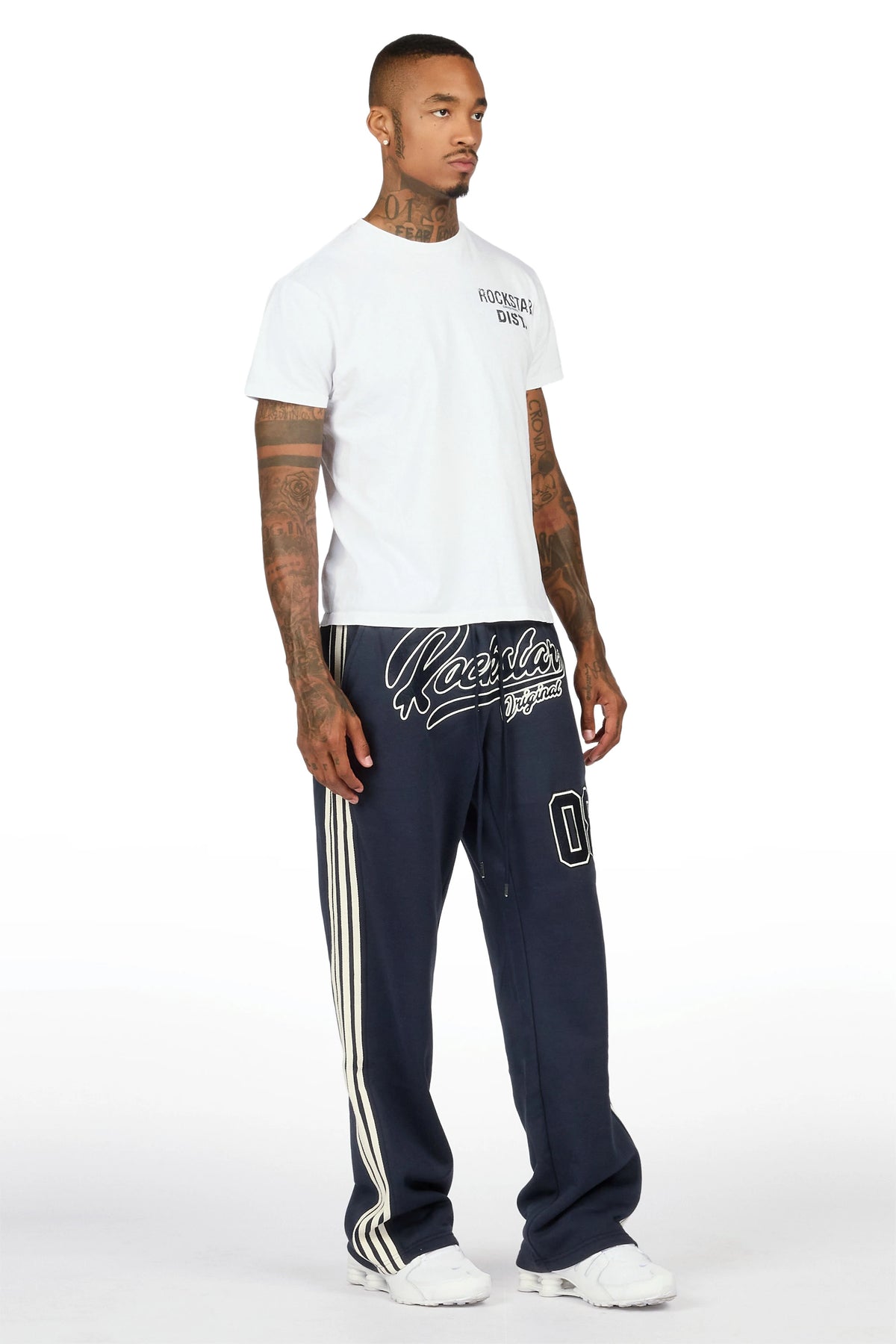 Yazan Blue French Terry Relaxed Pant