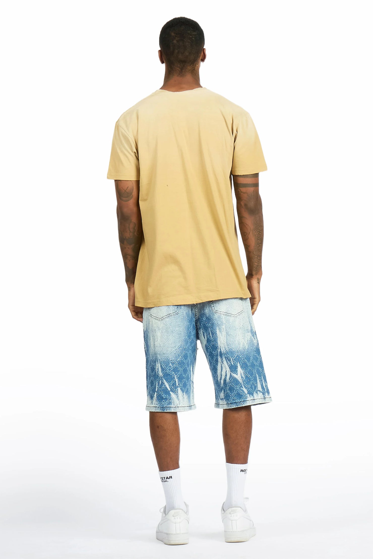 Glit Blue Rhinestone Denim Short