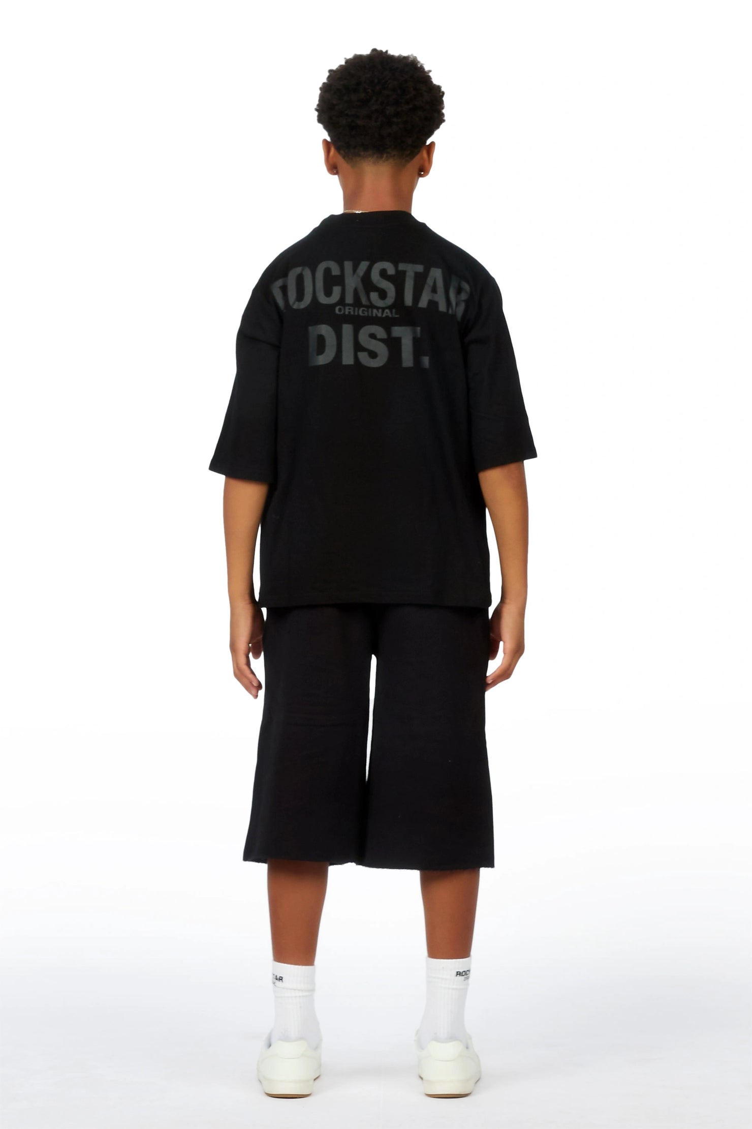 Boys Teiario Black Rhinestone Track Short