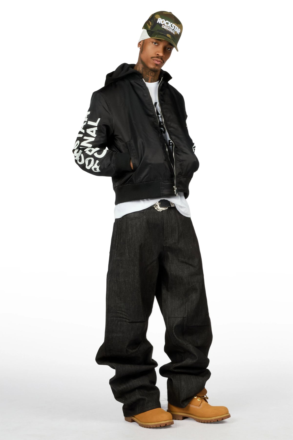 Fame Raw Black Barrel Fit Jean