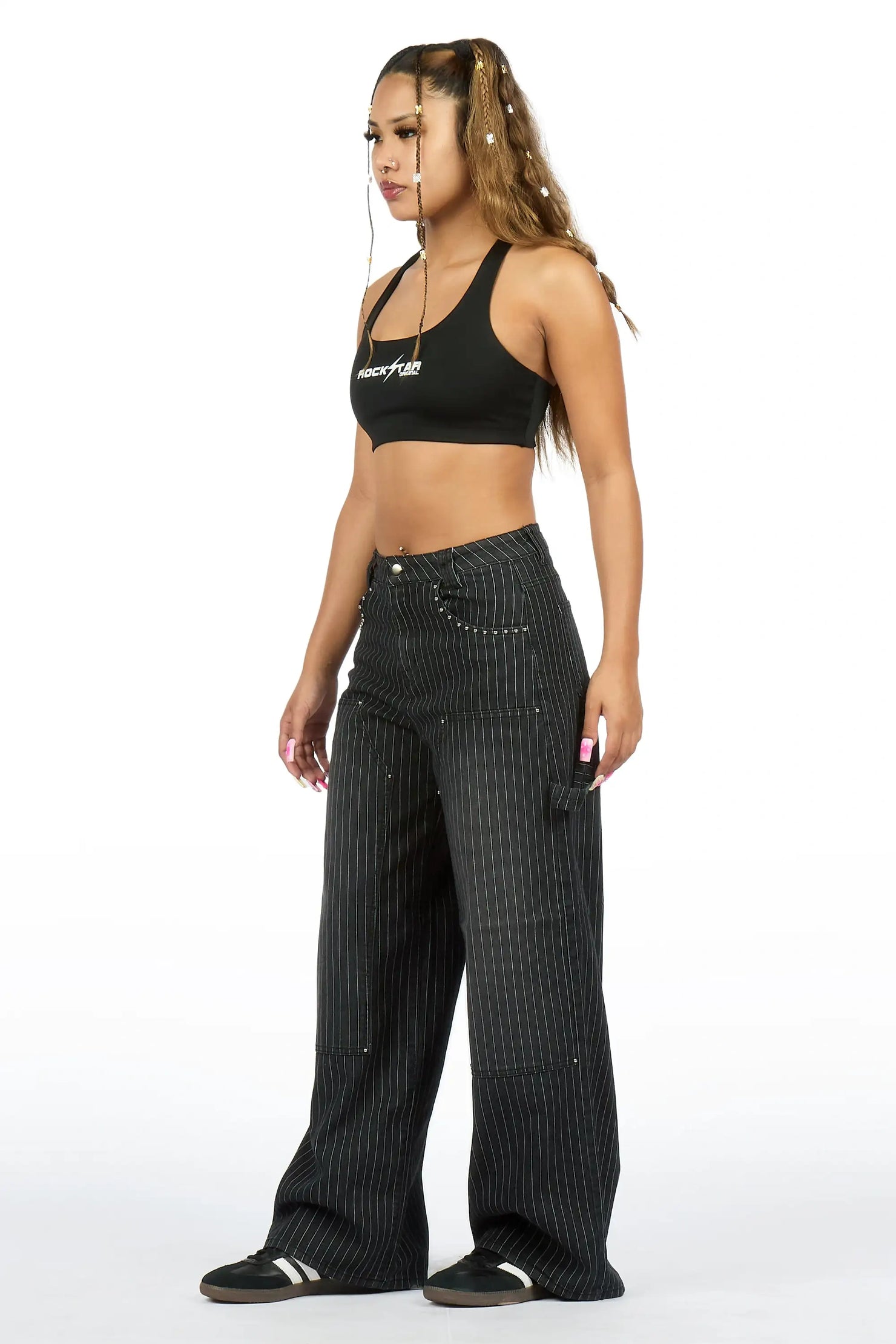 Kalanie Black Wide Leg Jean