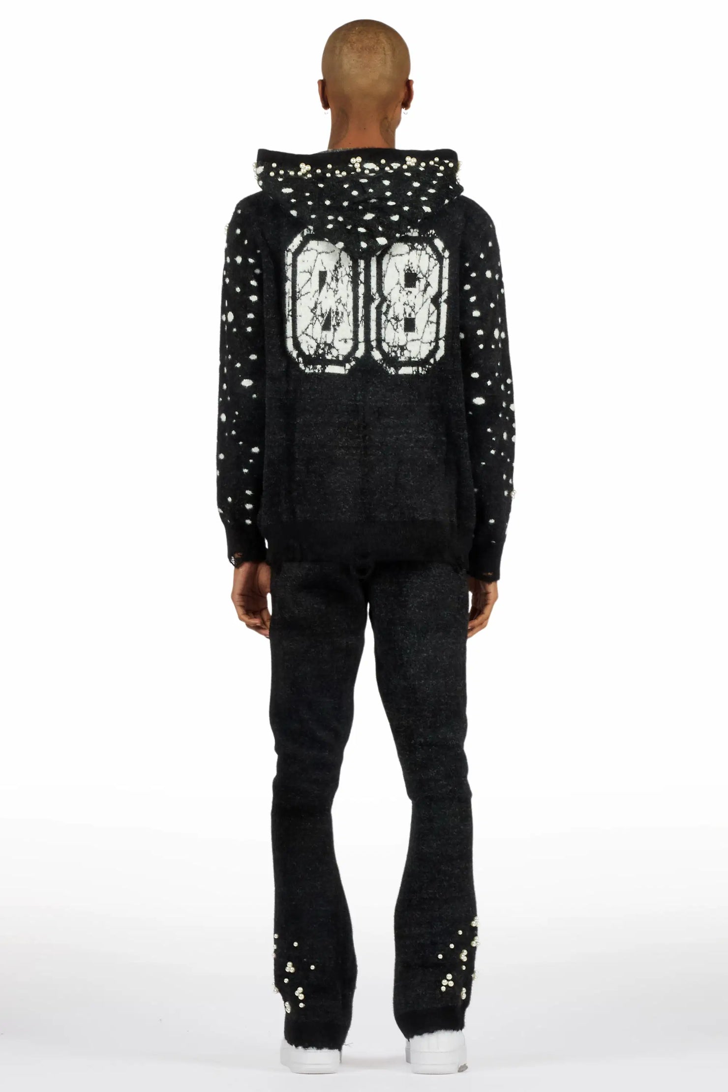 Peril Black Pearl Stone Hoodie Stacked Flare Track Set