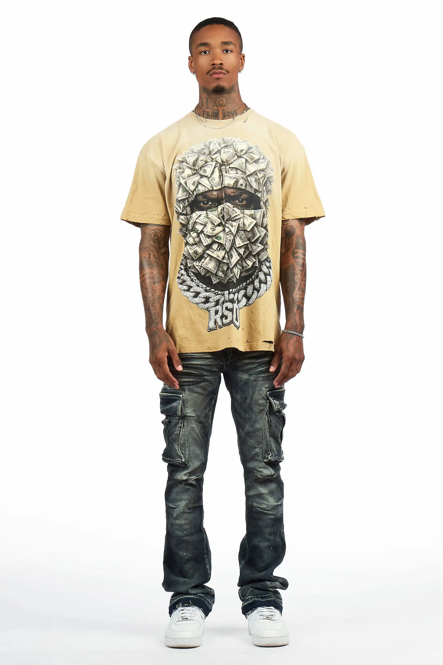 Cruz Dark Blue Stacked Fit Jean