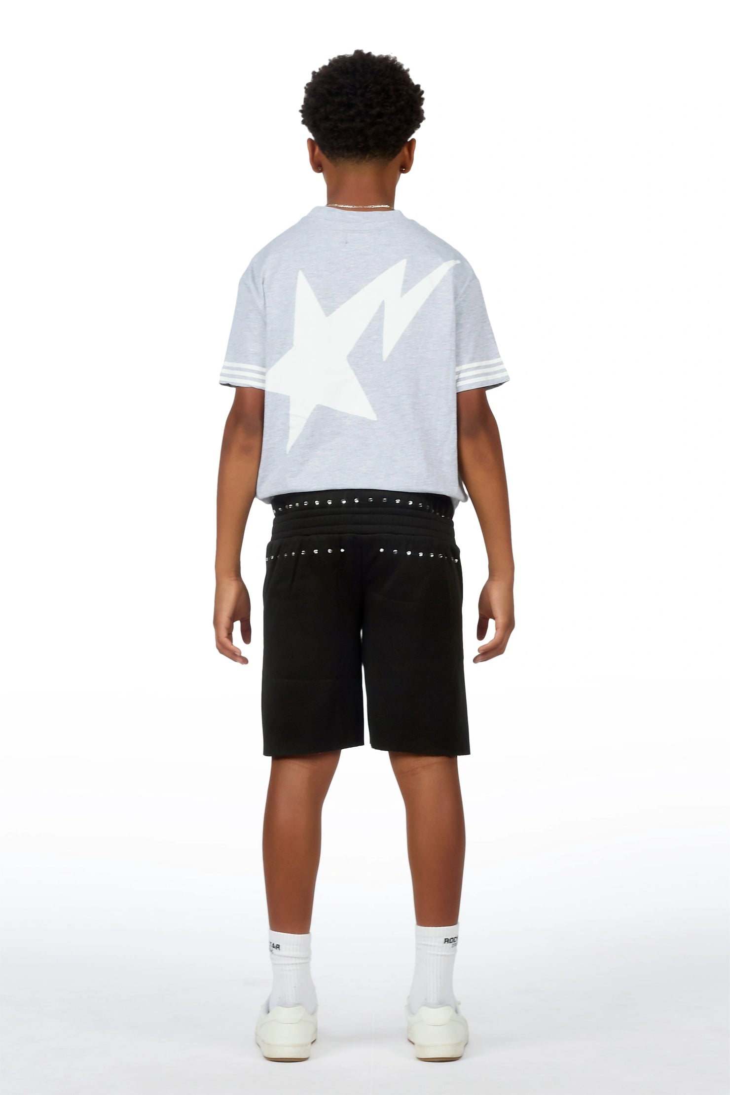 Boys Dezstan Black Rhinestone Double Waisted Short