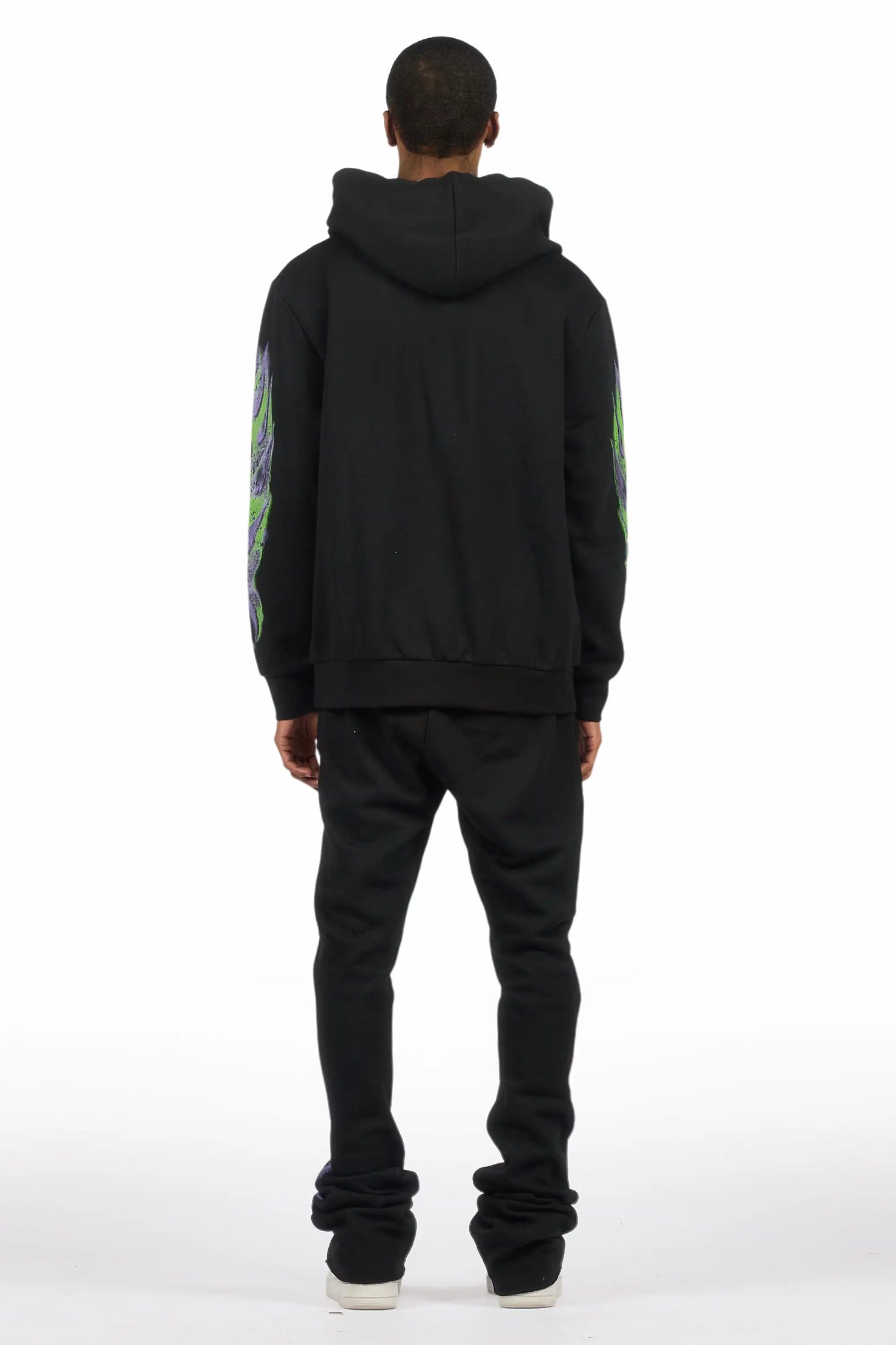 Kruz Black Hoodie/Stacked Pant Track Set