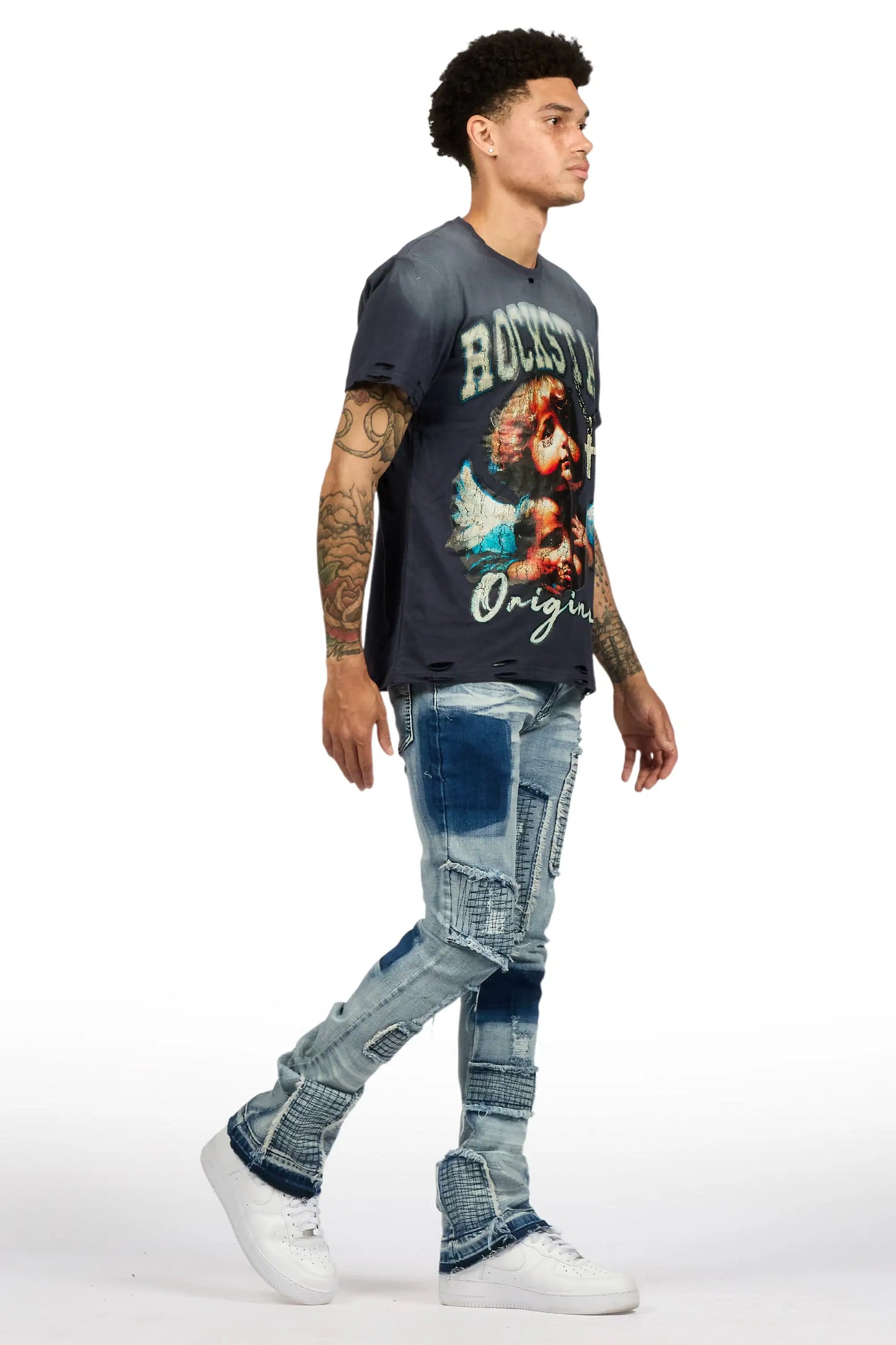Raglord Light Blue Stacked Flare Jean