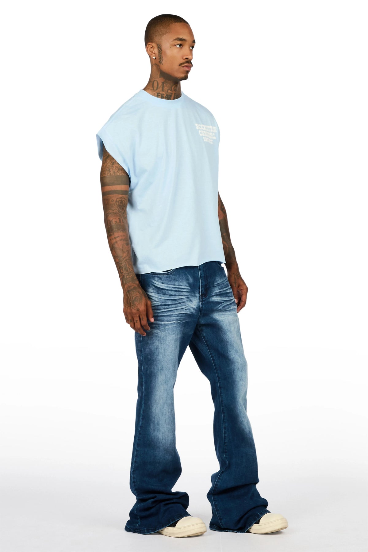 Lykes Dark Blue Super Flare Jeans