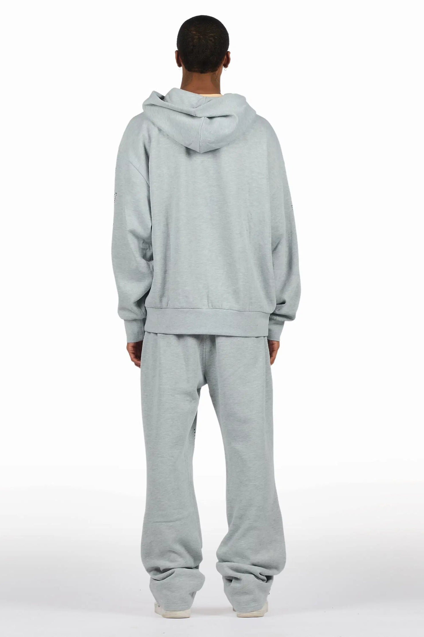 Glans Heather Grey Hoodie/Baggy Pant Track Set