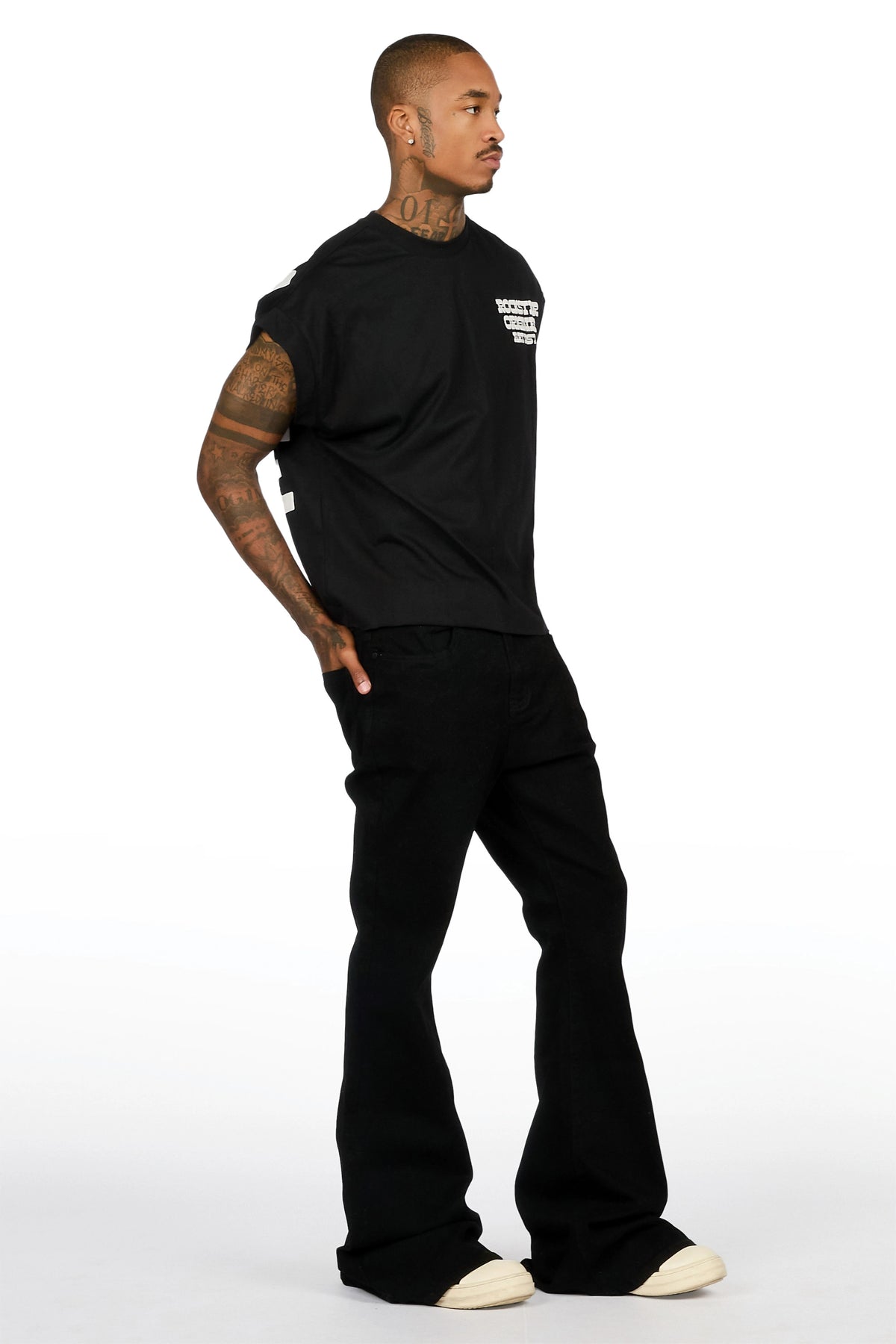 Lykes Black Super Flare Jeans