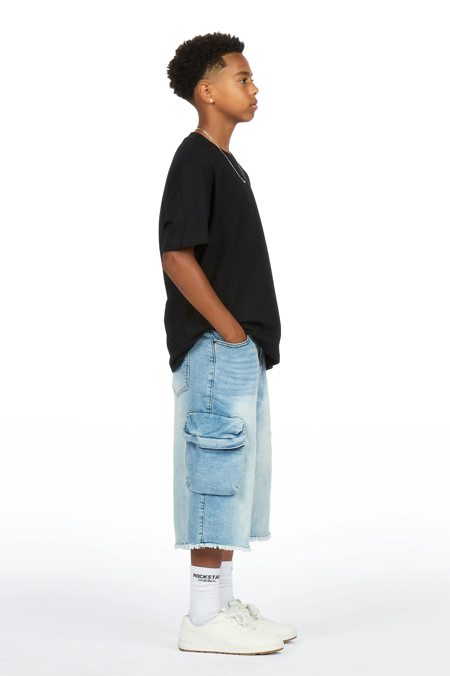Boys Grand Light Wash Jort
