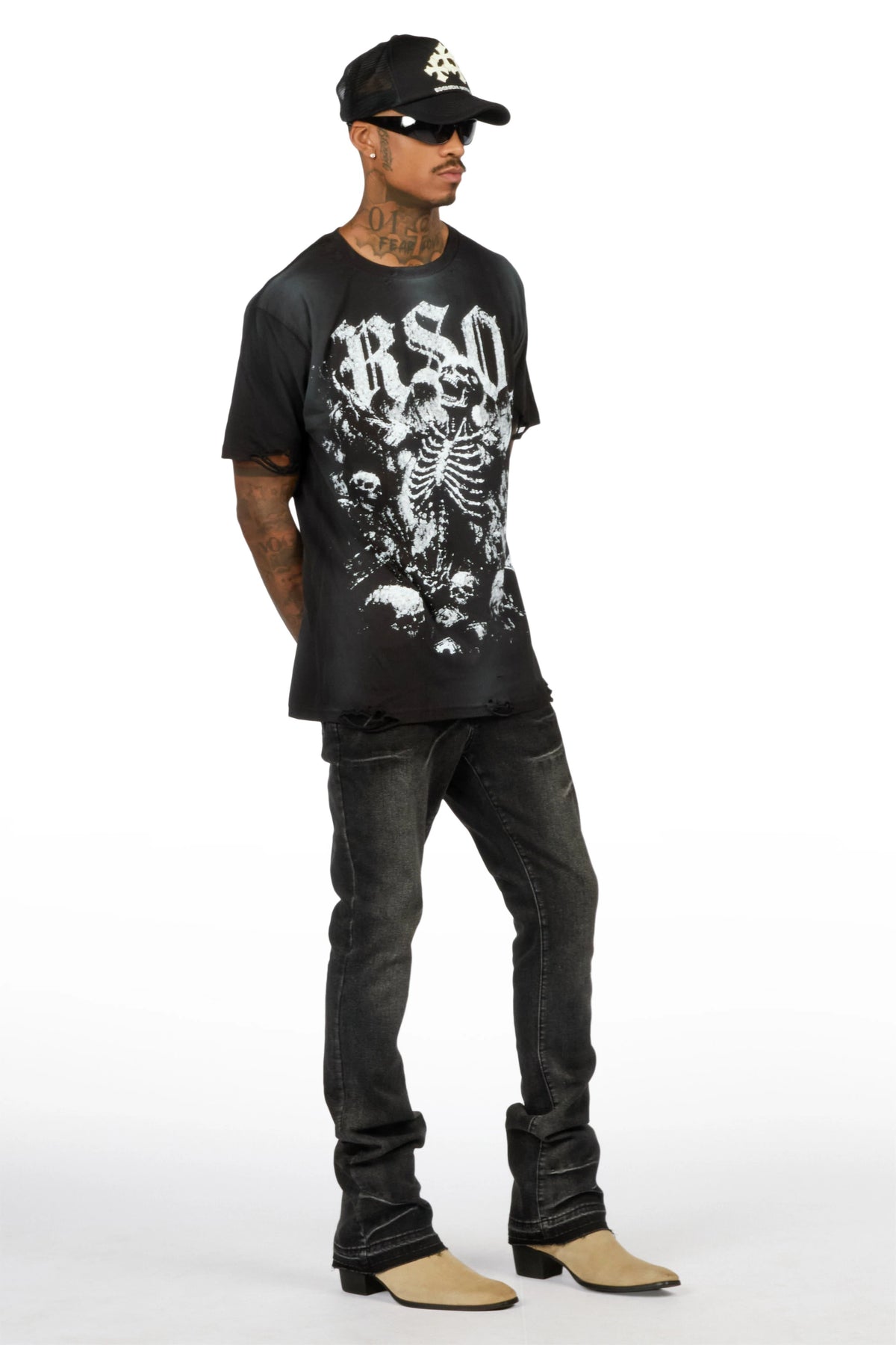Belnav Black Stacked Jean